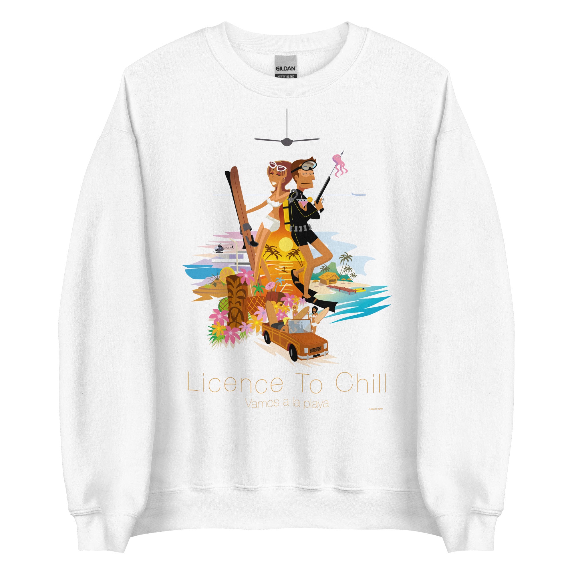 Sweat Unisexe à Col Rond License to Chill Vamos a la Playa sur couleurs claires