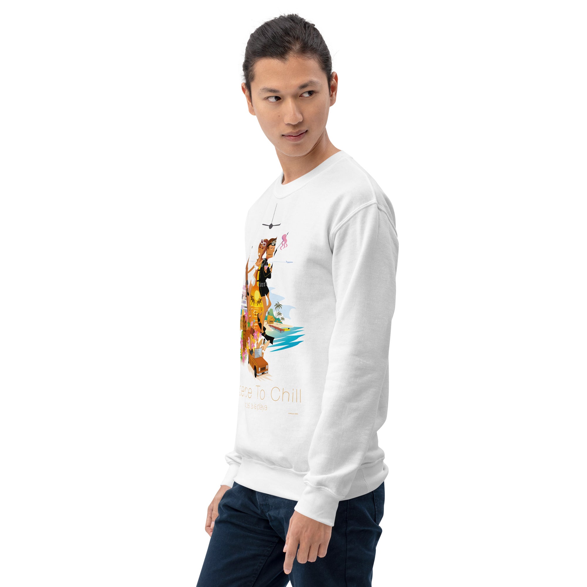 Sweat Unisexe à Col Rond License to Chill Vamos a la Playa sur couleurs claires