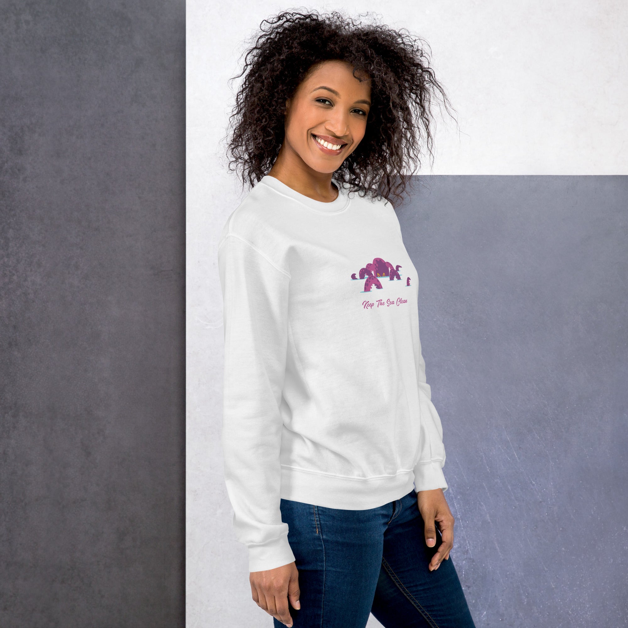 Sweat Unisexe à Col Rond Octopus Purple sur couleurs claires