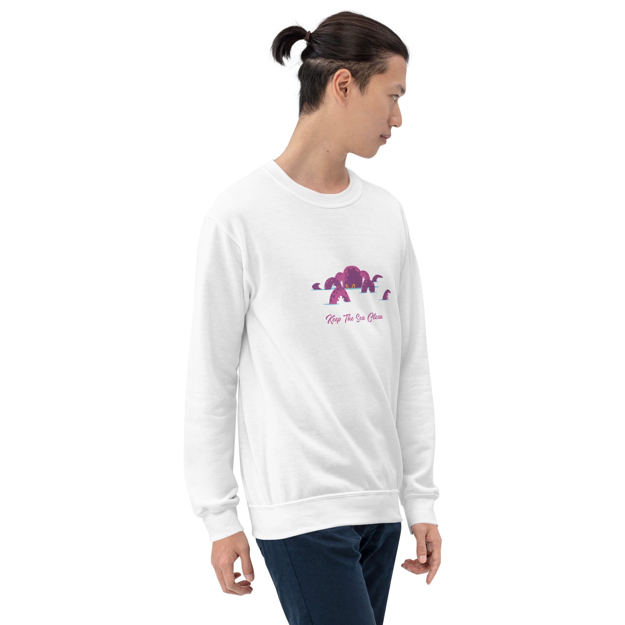 Sweat Unisexe à Col Rond Octopus Purple sur couleurs claires