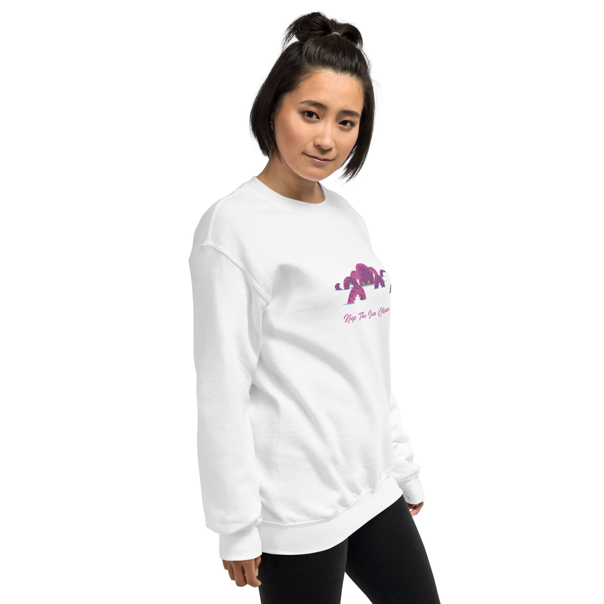 Sweat Unisexe à Col Rond Octopus Purple sur couleurs claires