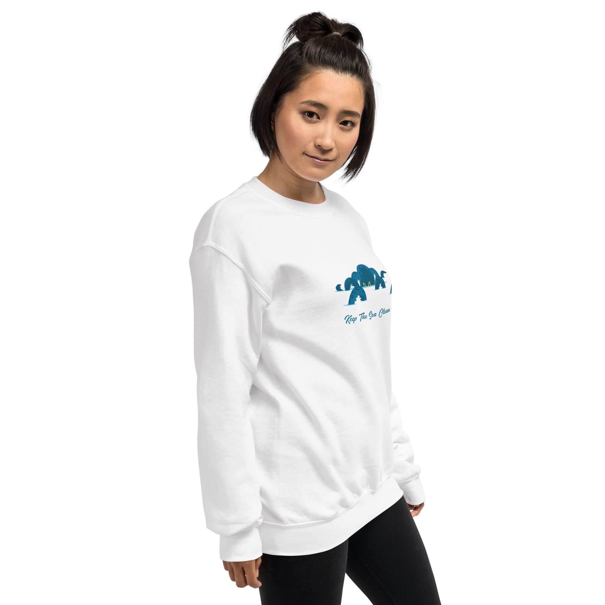 Sweat Unisexe à Col Rond Octopus Blue sur couleurs claires