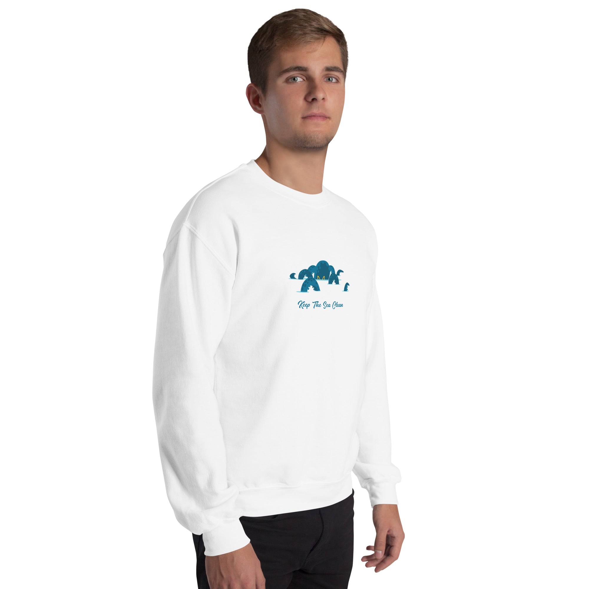 Sweat Unisexe à Col Rond Octopus Blue sur couleurs claires