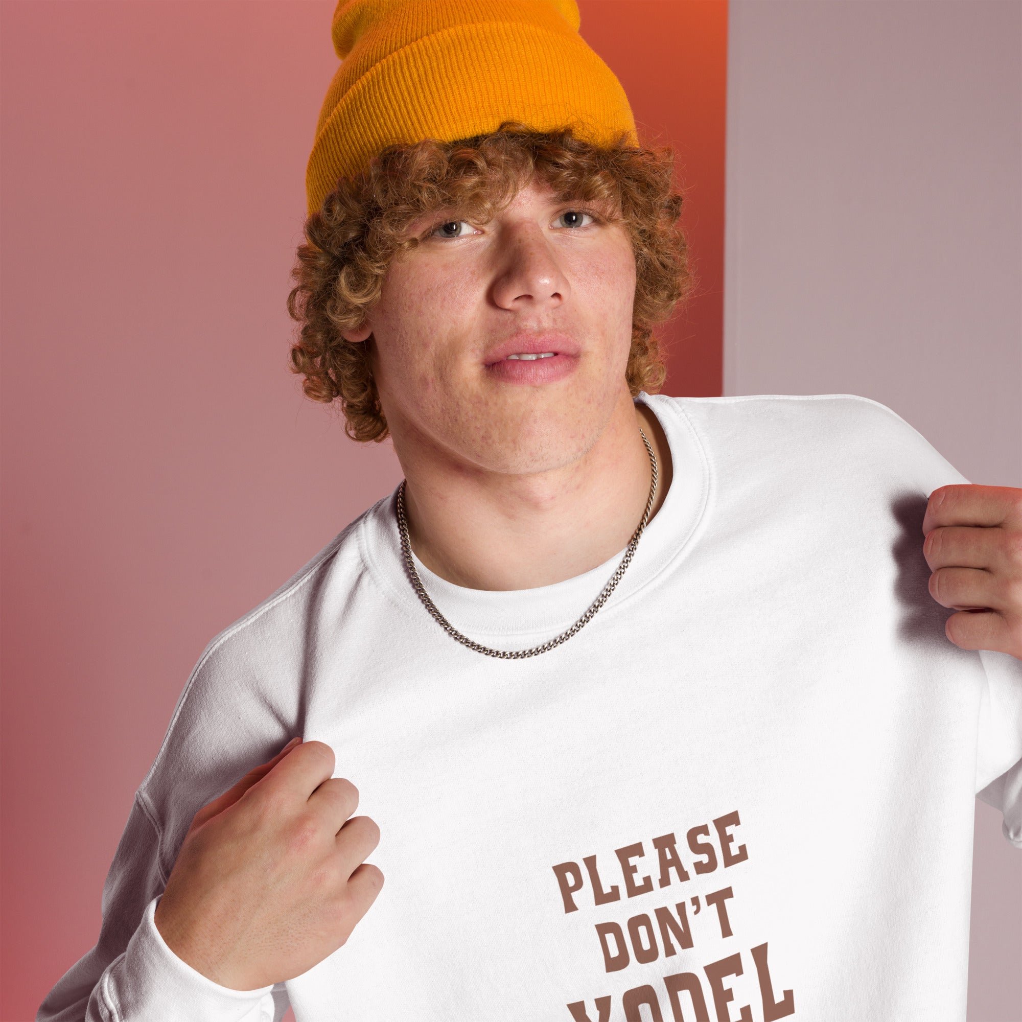 Unisex Sweatshirt Don't Yodel After Midnight dark text (front & back)