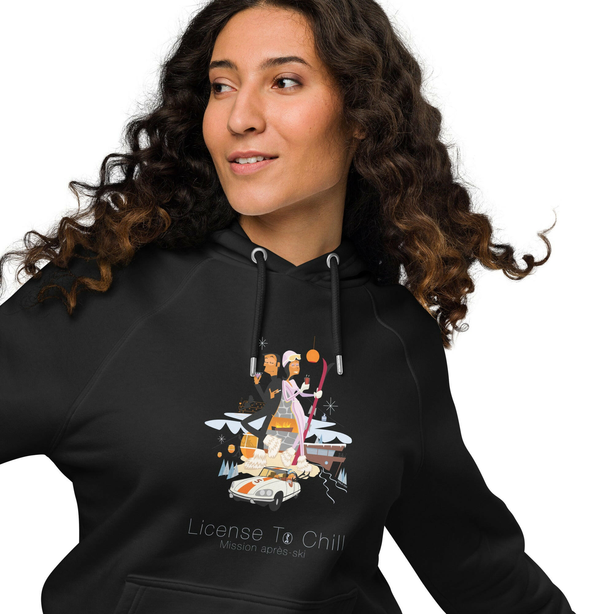 Sweat à capuche écologique Raglan unisexe License To Chill Mission Après-Ski