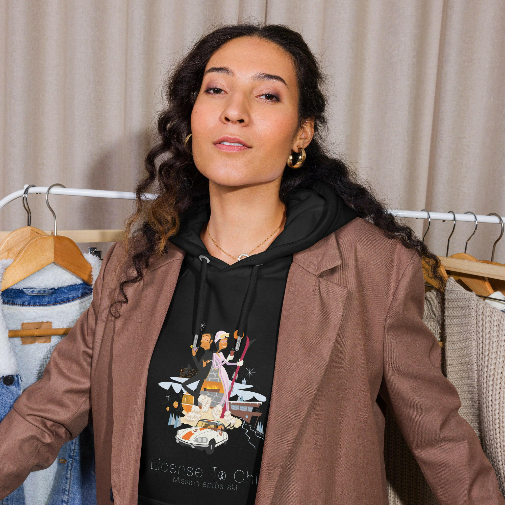 Sweat à capuche écologique Raglan unisexe License To Chill Mission Après-Ski