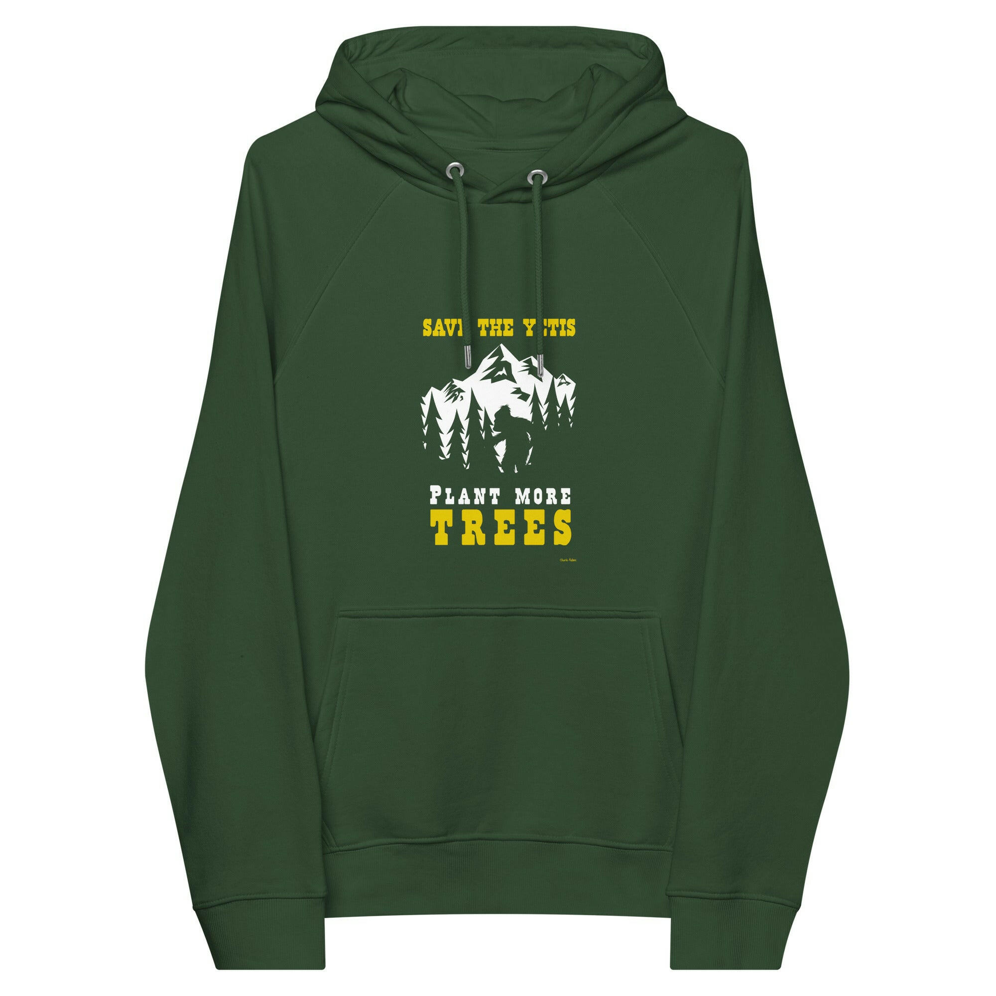 Sweat à capuche écologique Raglan unisexe Save the Yetis, Plant more Trees