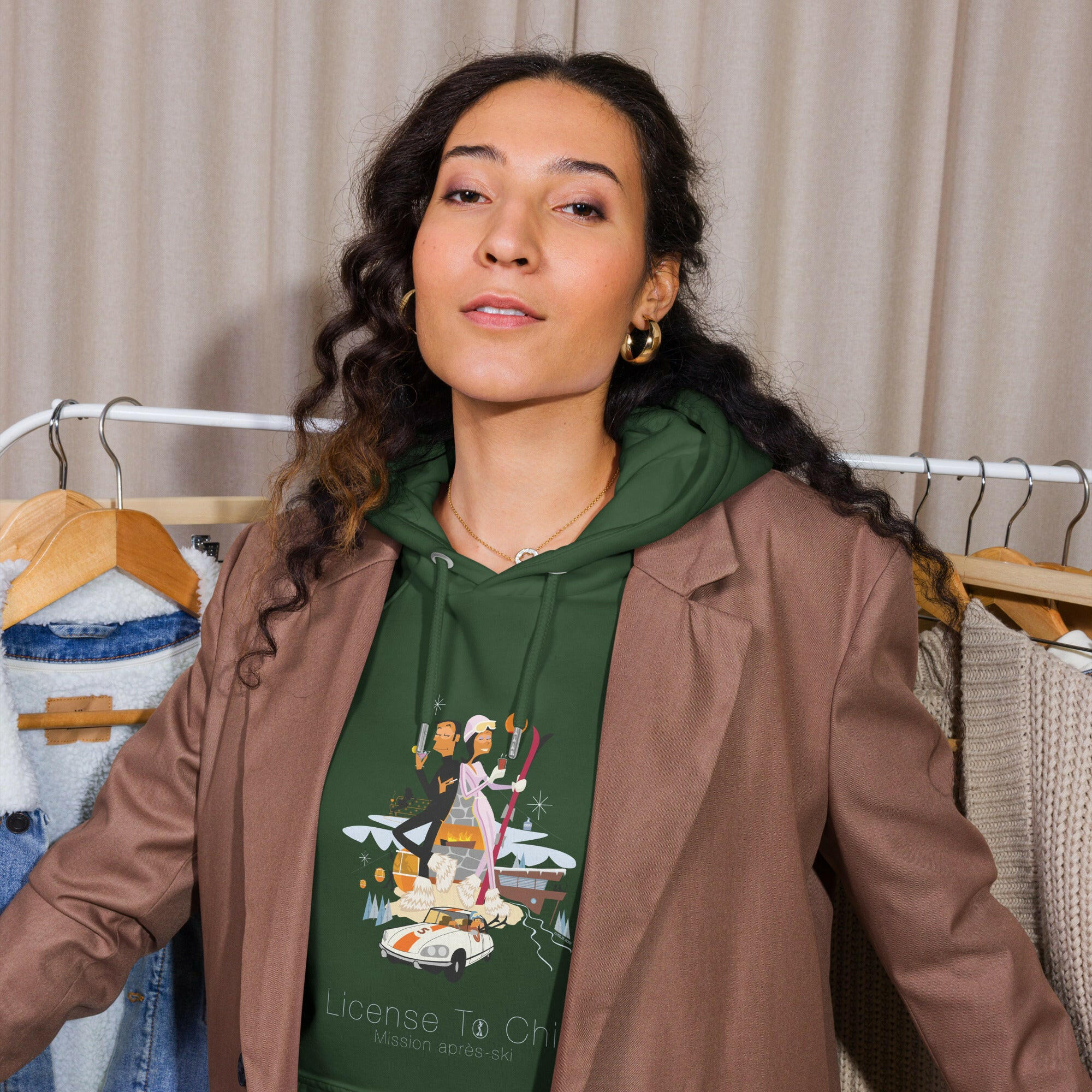 Sweat à capuche écologique Raglan unisexe License To Chill Mission Après-Ski