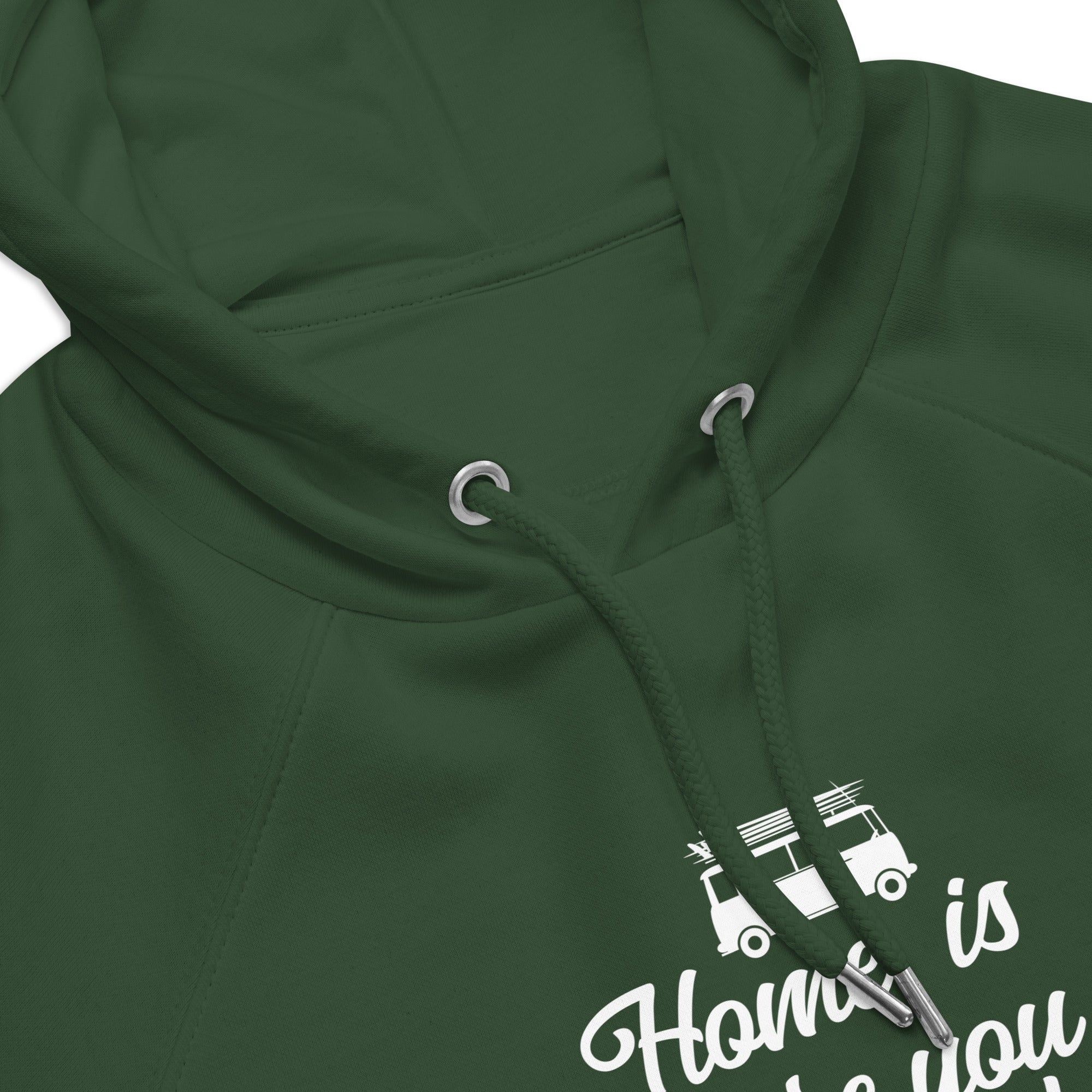 Unisex eco raglan hoodie White Surf Combi Home is where you park it