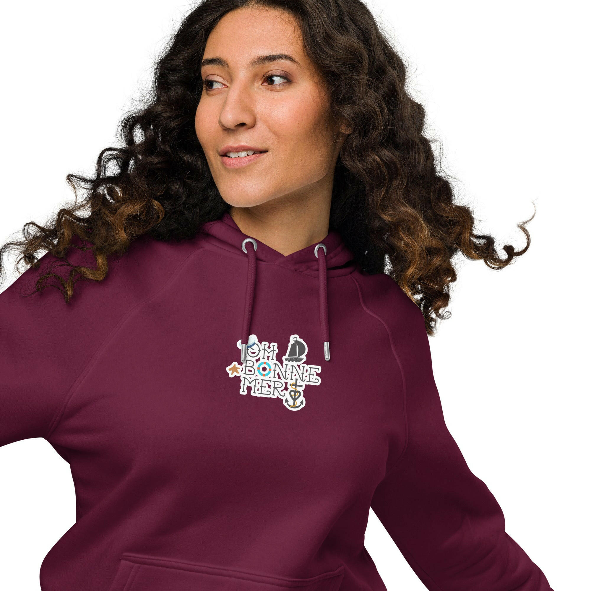 Unisex eco raglan hoodie Oh Bonne Mer 3