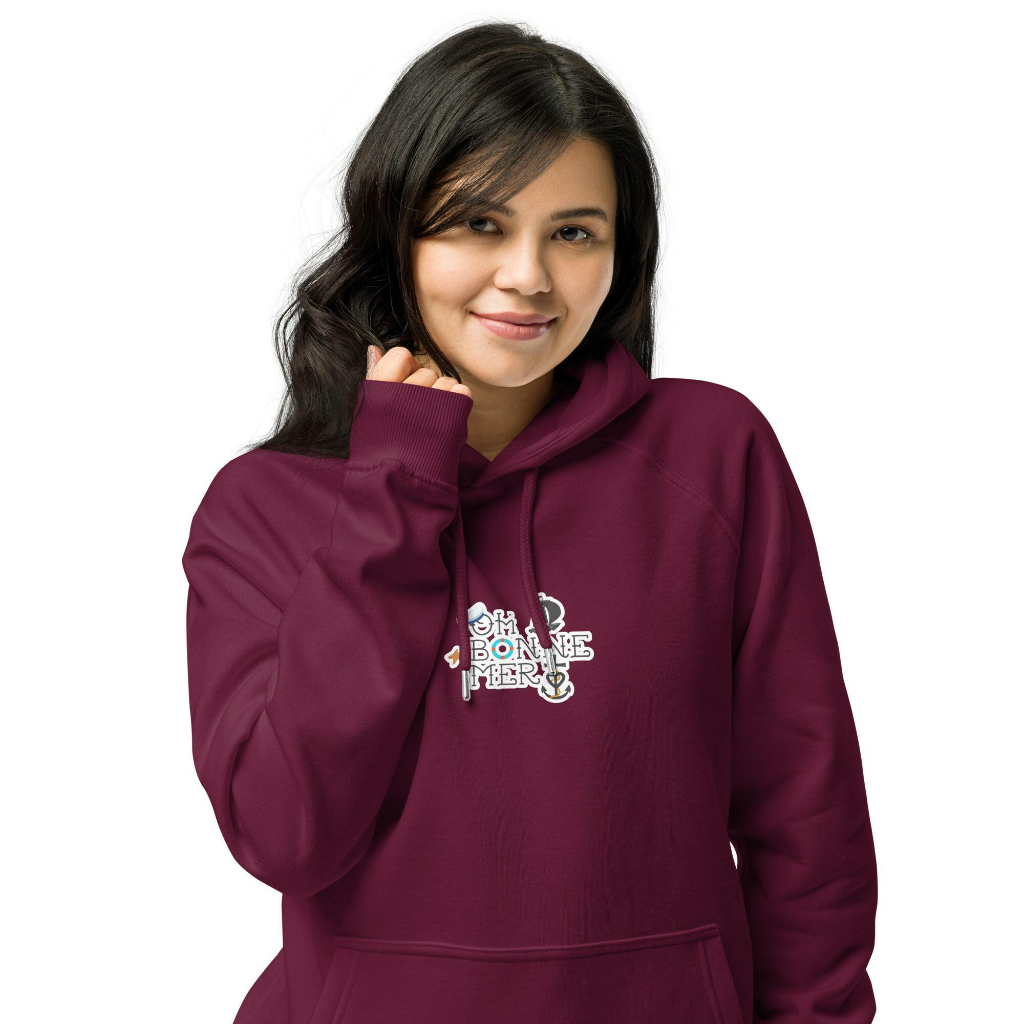 Unisex eco raglan hoodie Oh Bonne Mer 3