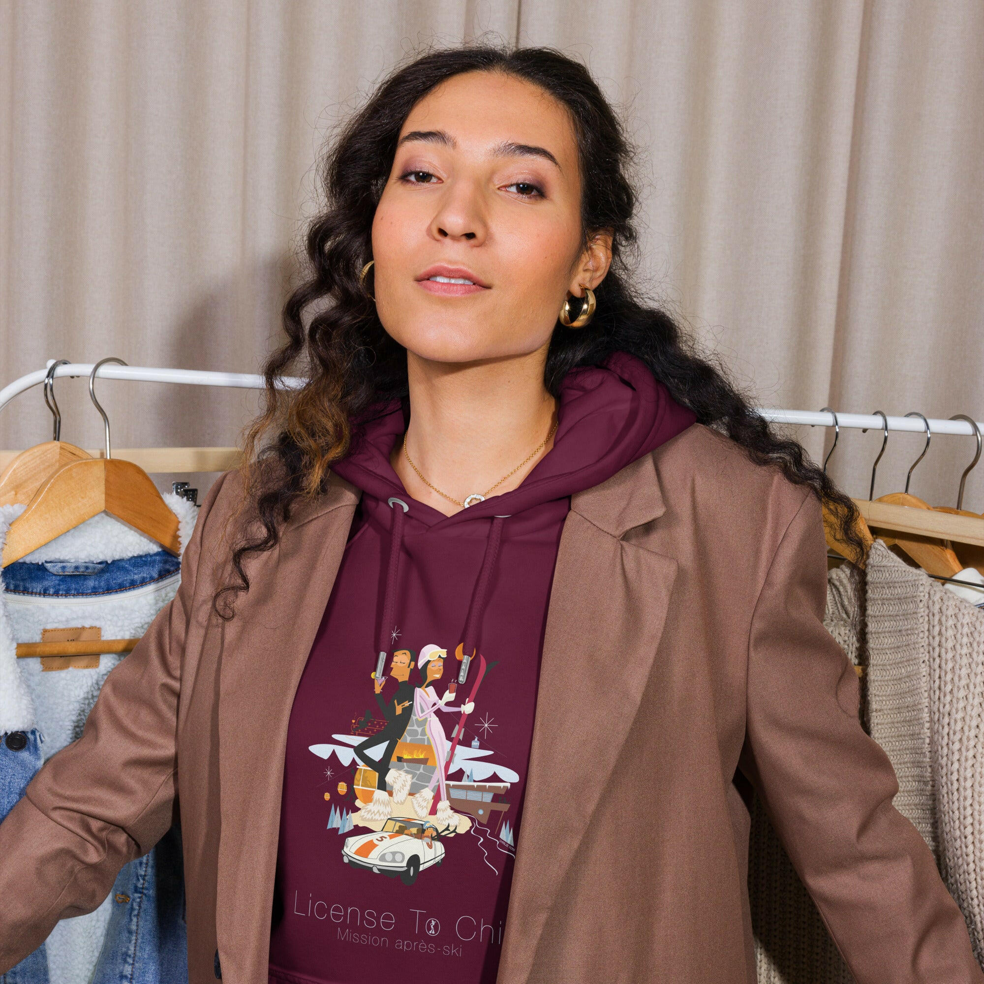 Sweat à capuche écologique Raglan unisexe License To Chill Mission Après-Ski