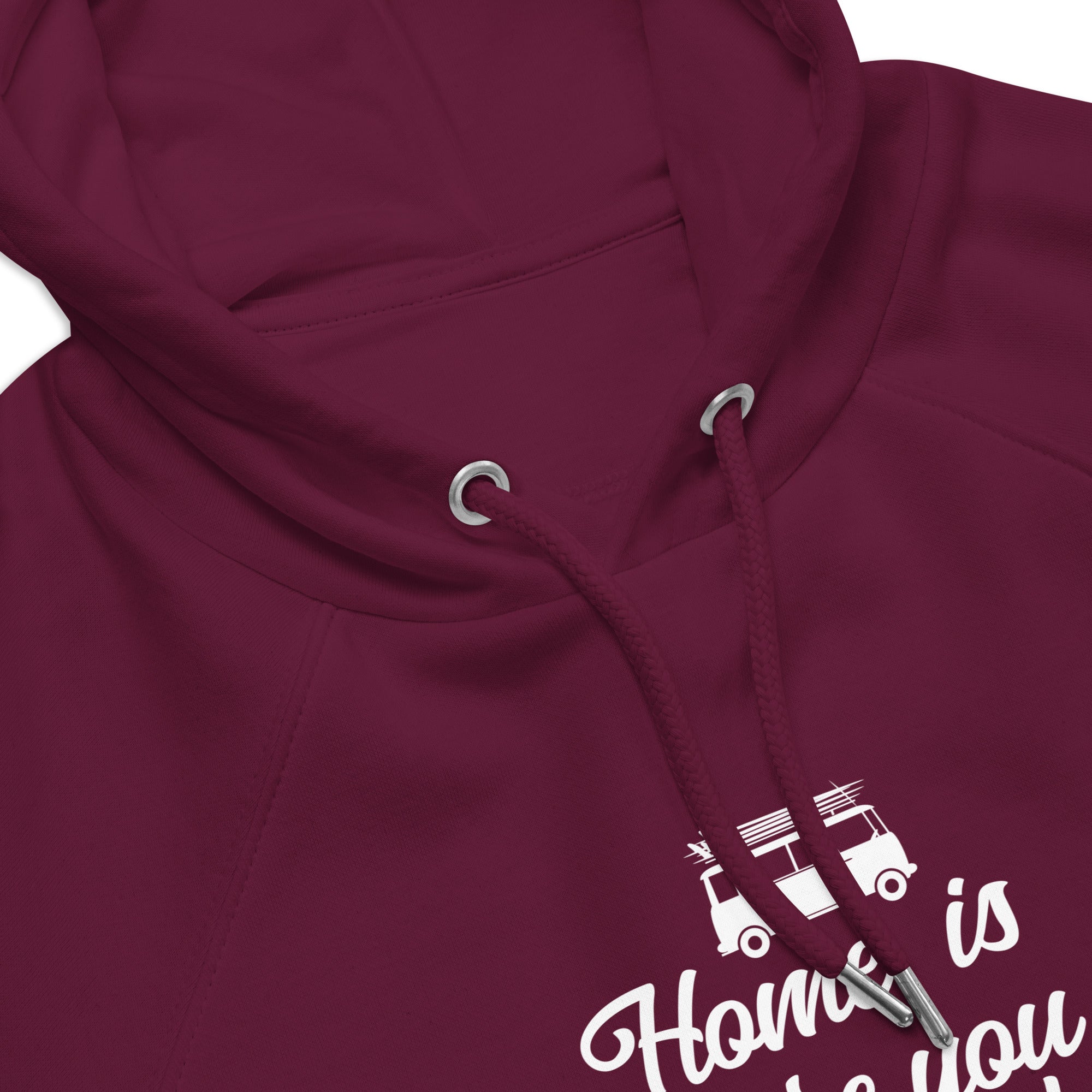 Unisex eco raglan hoodie White Surf Combi Home is where you park it