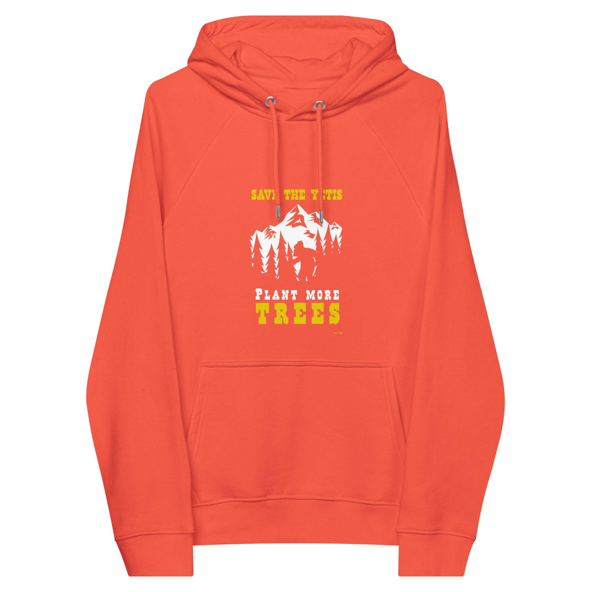 Sweat à capuche écologique Raglan unisexe Save the Yetis, Plant more Trees