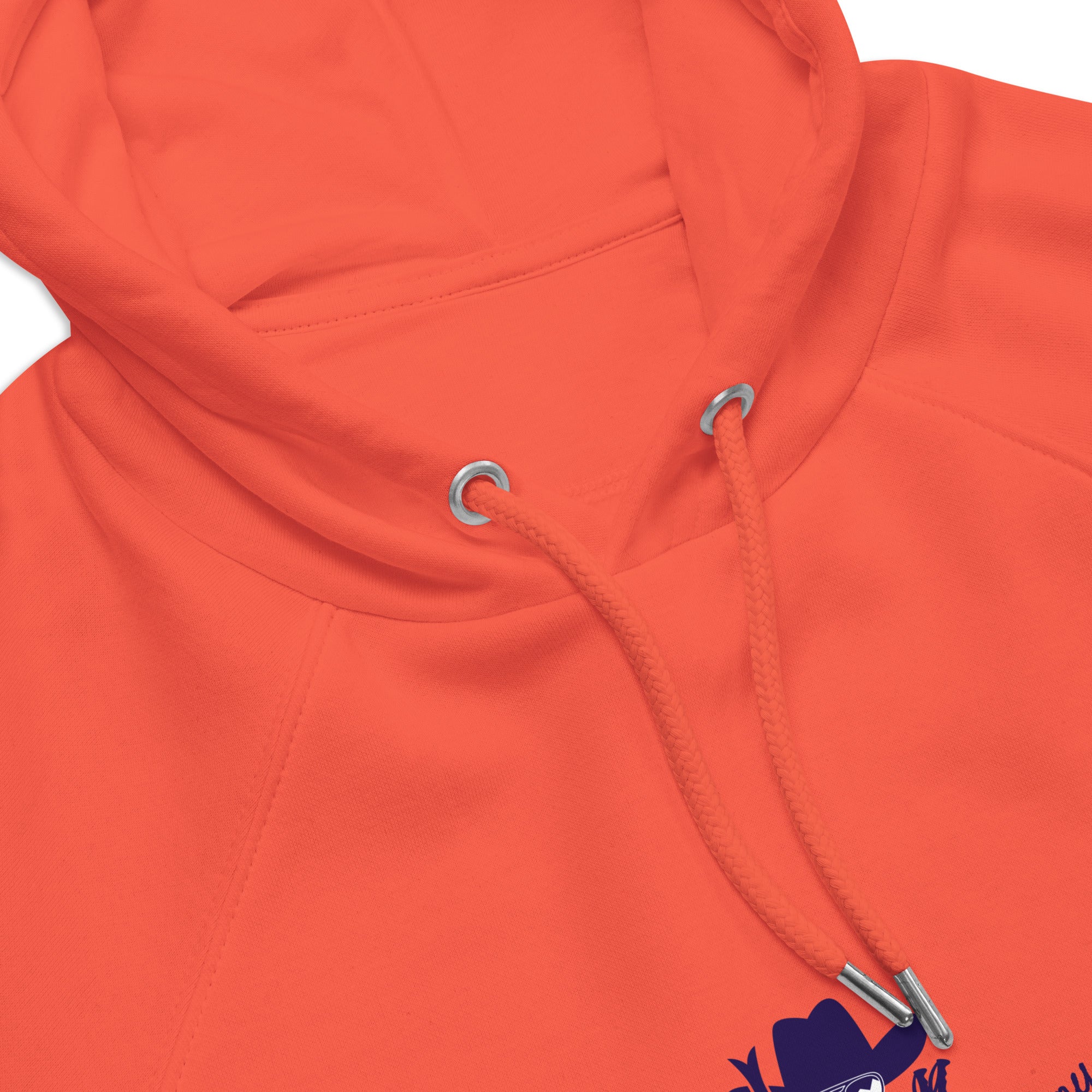 Unisex eco raglan hoodie The Skiing Cowboy Duel Silhouette (front & back)