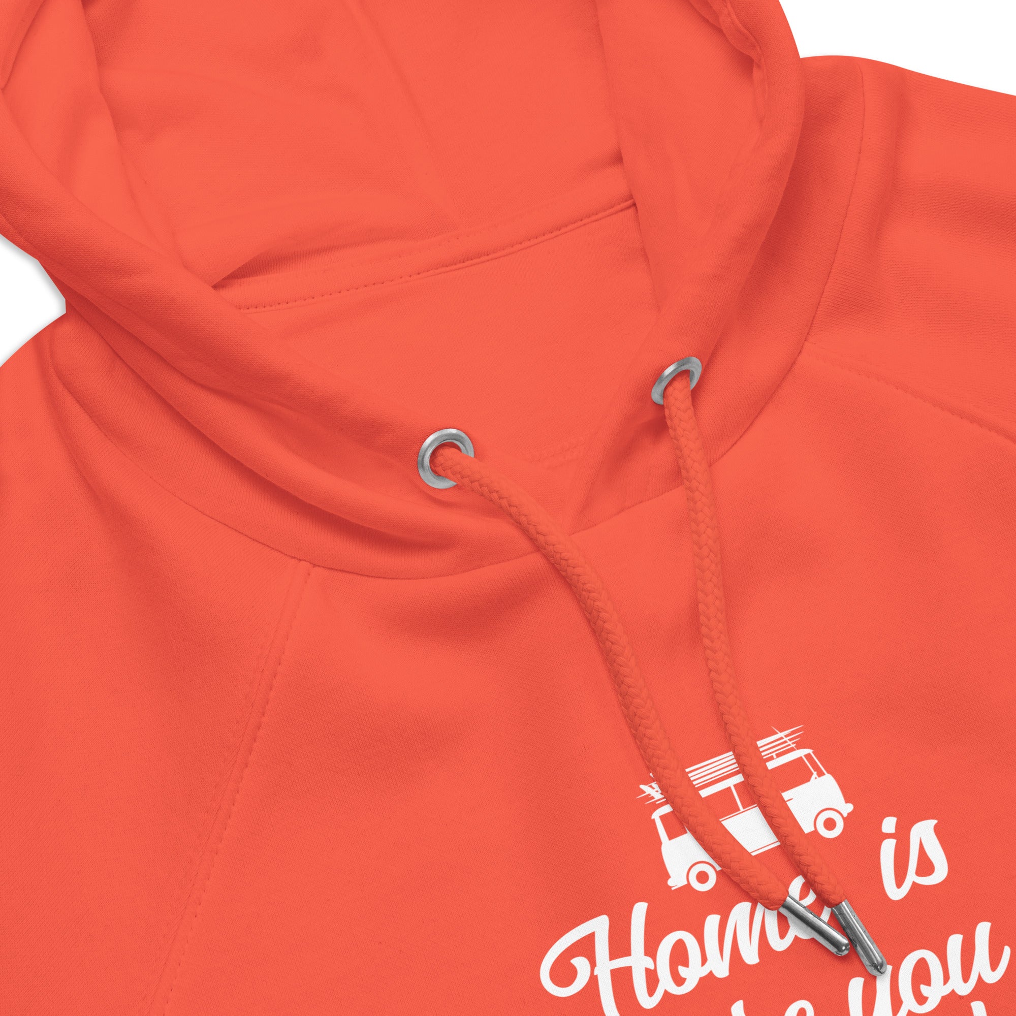 Unisex eco raglan hoodie White Surf Combi Home is where you park it