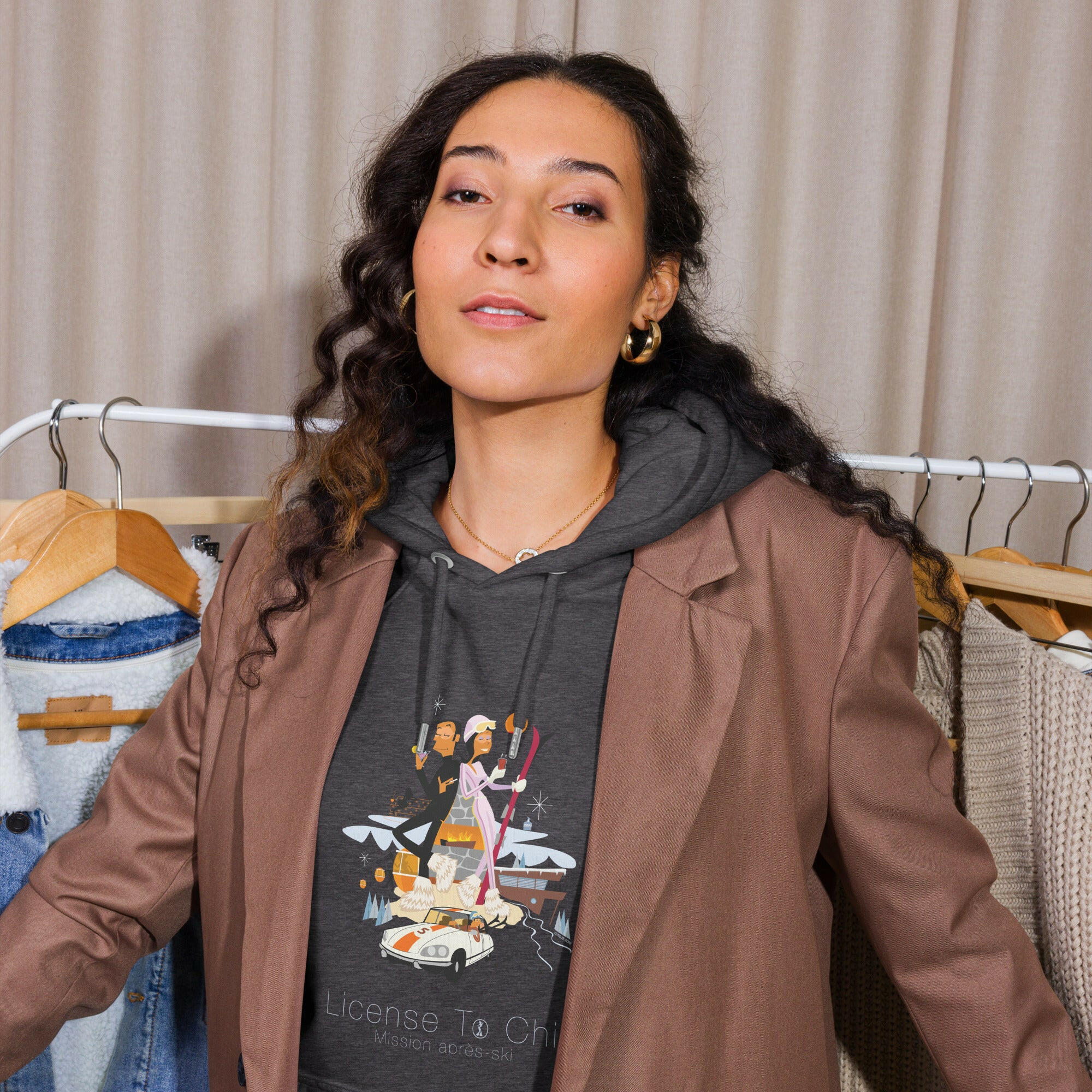 Sweat à capuche écologique Raglan unisexe License To Chill Mission Après-Ski