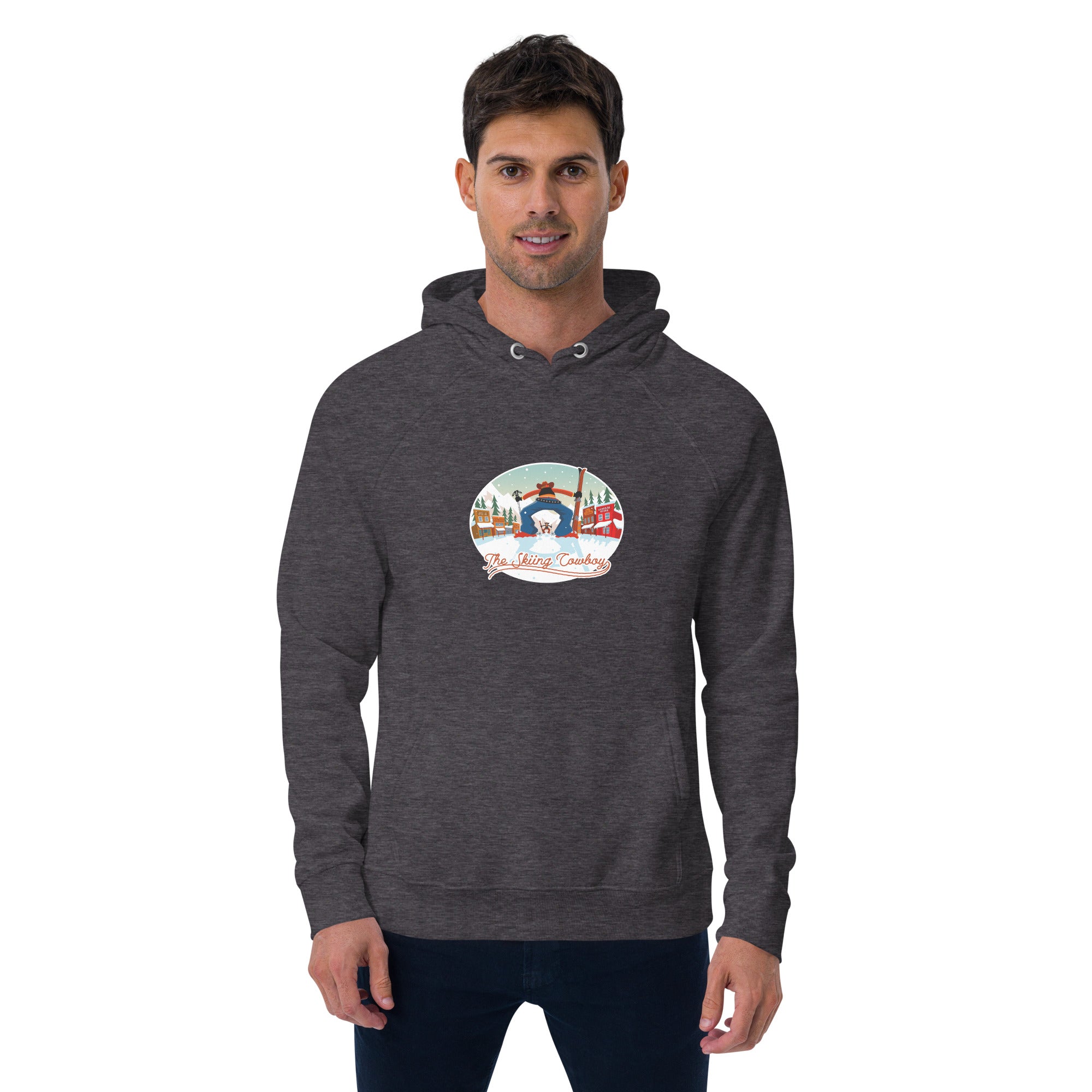 Unisex eco raglan hoodie Skiing Duel
