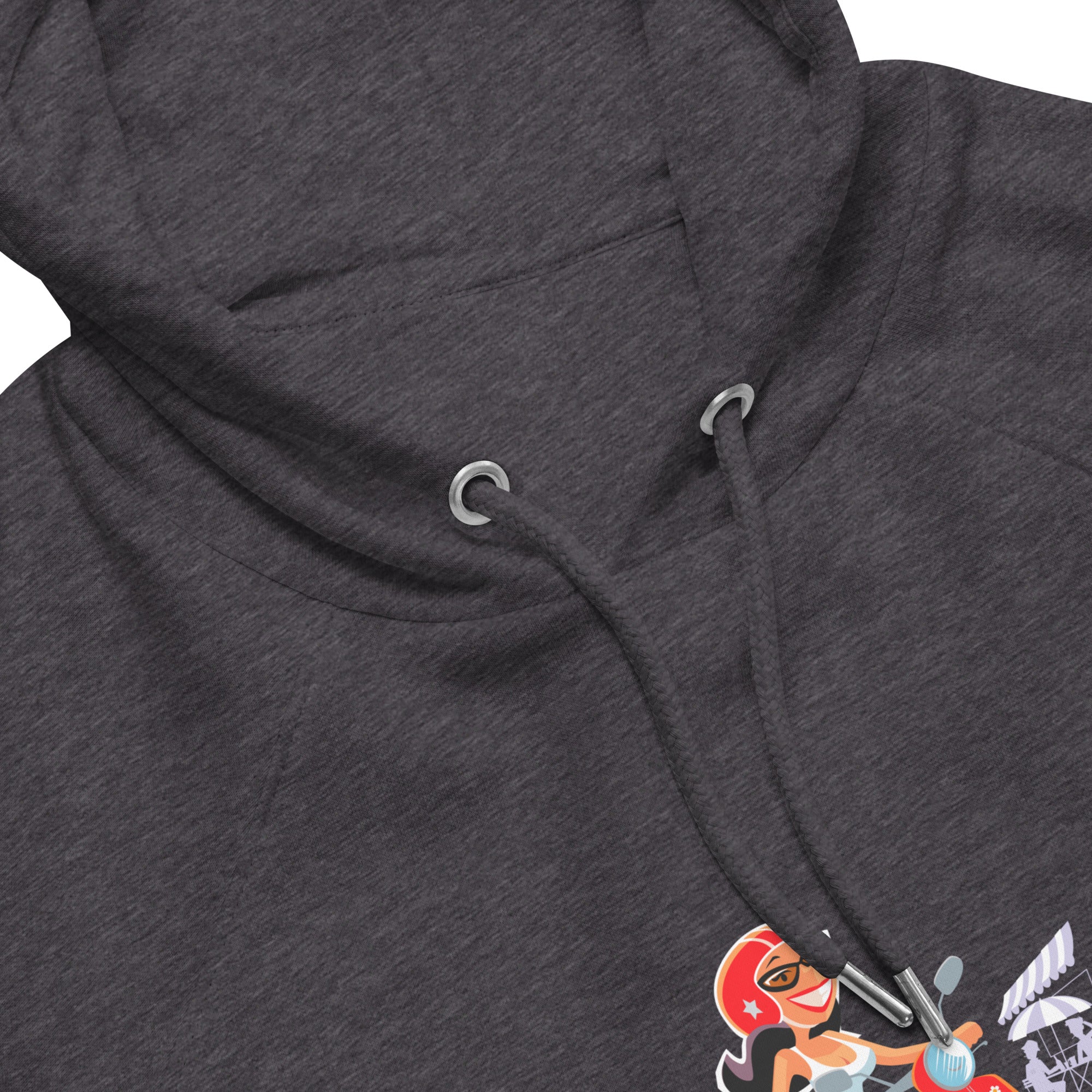 Sweat à capuche écologique Raglan unisexe Vespa Girl in St Tropez