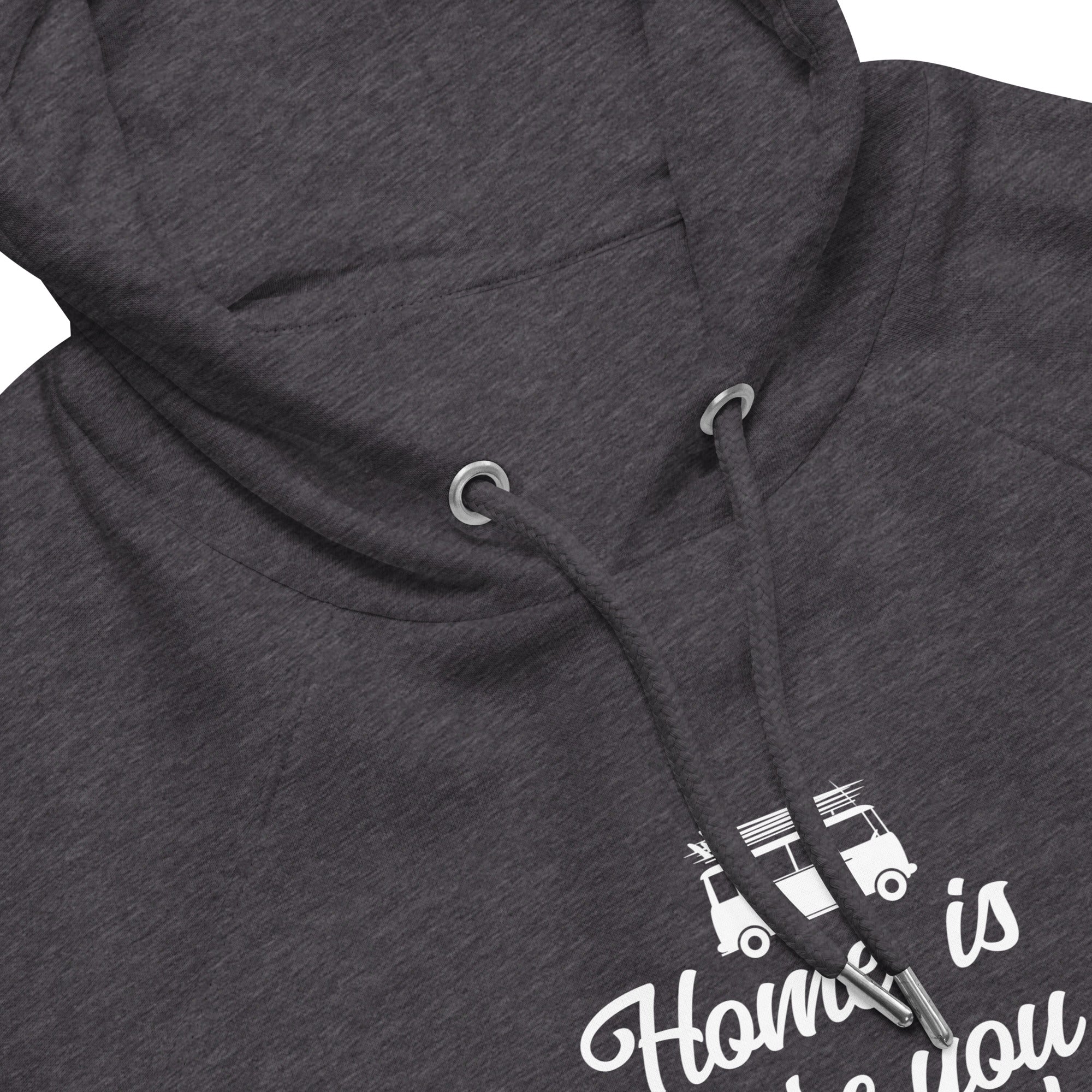 Unisex eco raglan hoodie White Surf Combi Home is where you park it