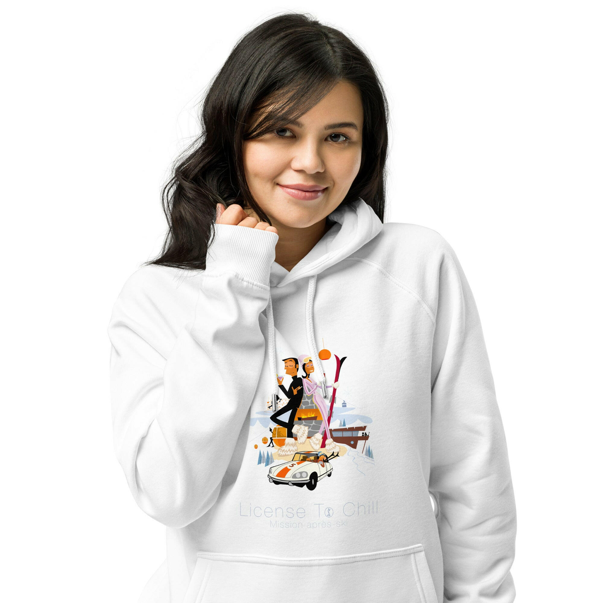 Sweat à capuche écologique Raglan unisexe License To Chill Mission Après-Ski