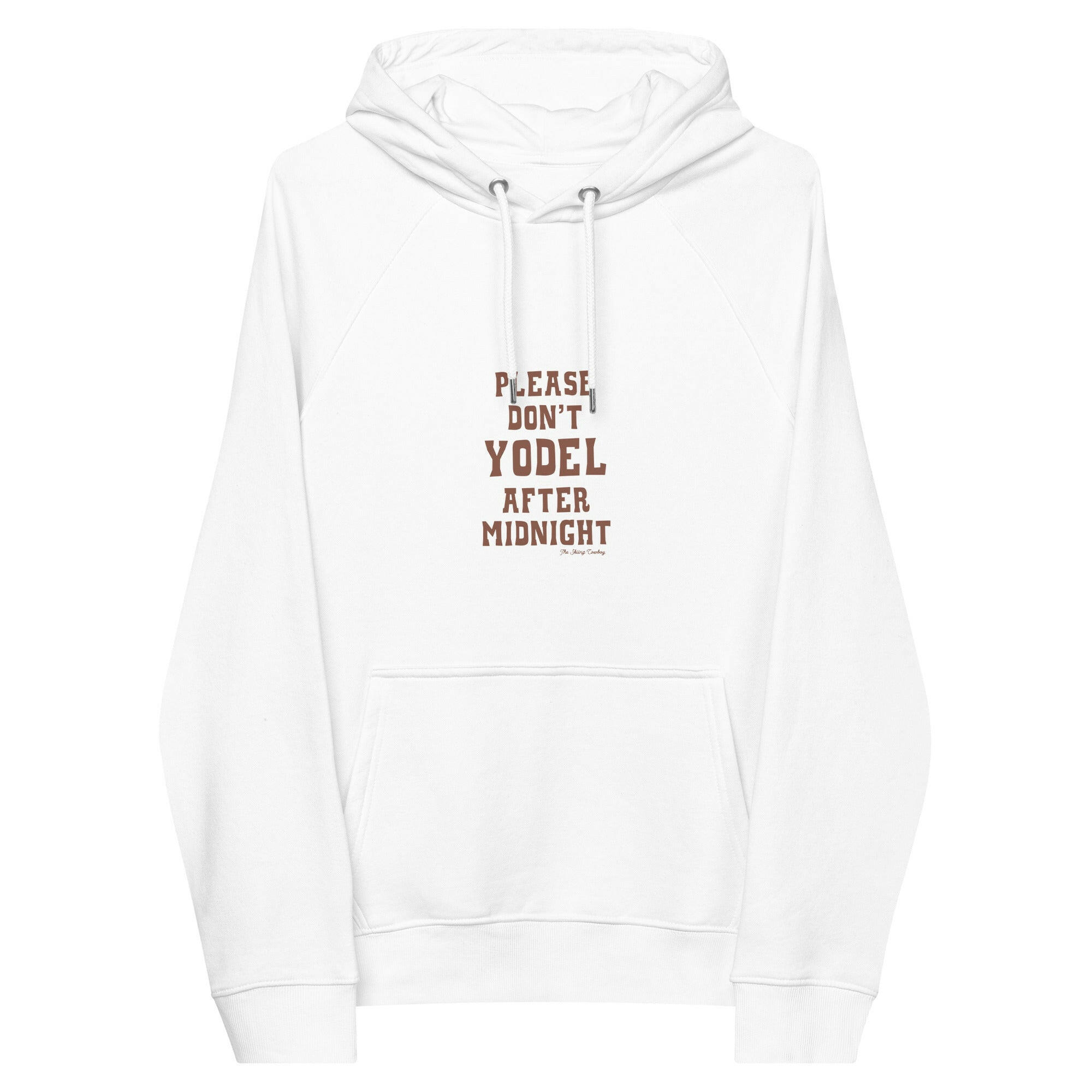 Unisex eco raglan hoodie Don't Yodel After Midnight