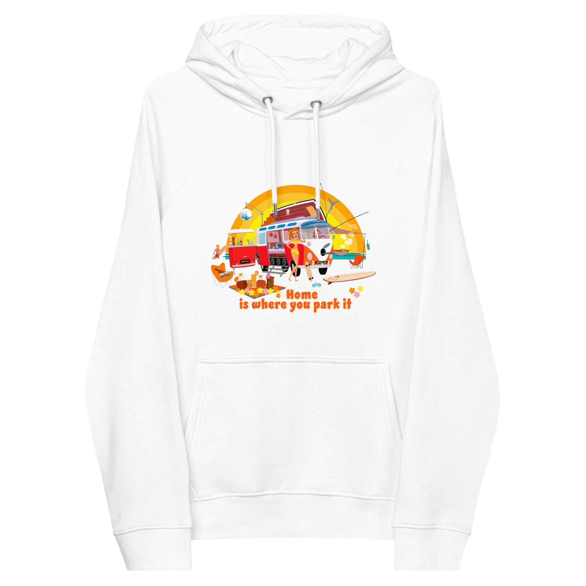 Unisex eco raglan hoodie Ultra Combi Home is where you park it