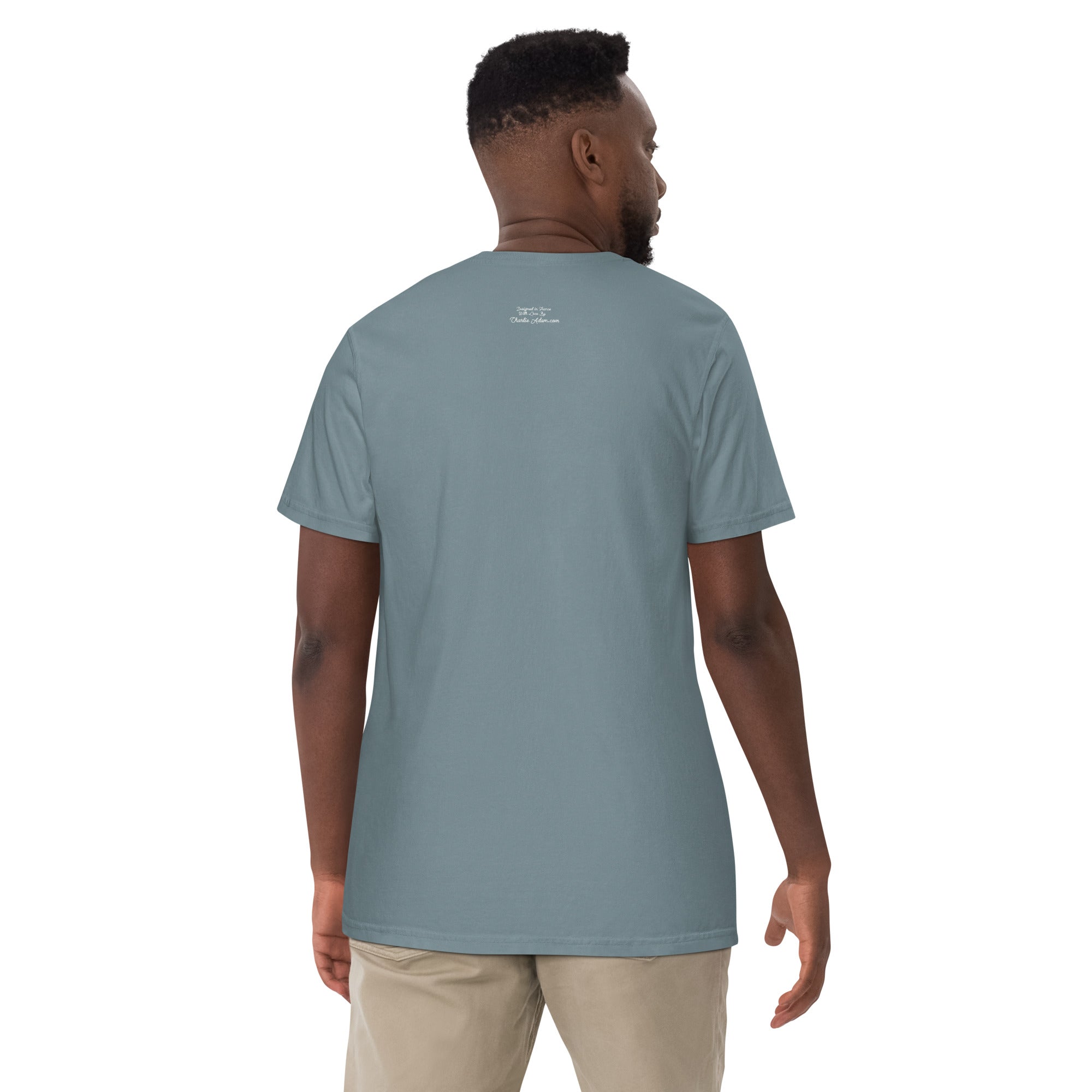 Unisex garment-dyed heavyweight t-shirt License to Chill Vamos a la Playa on dark colors