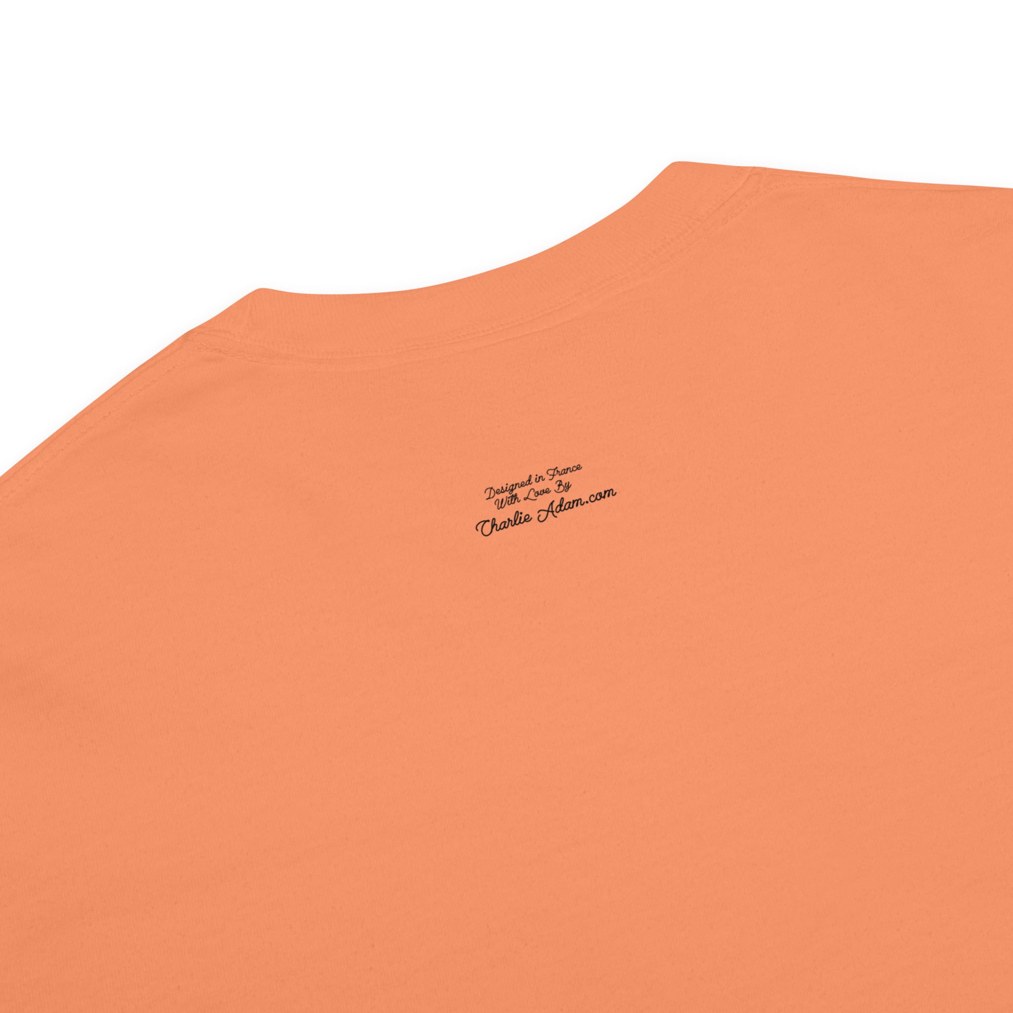 T-shirt teinté lourd unisexe Love instructor First lesson free sur couleurs rouges