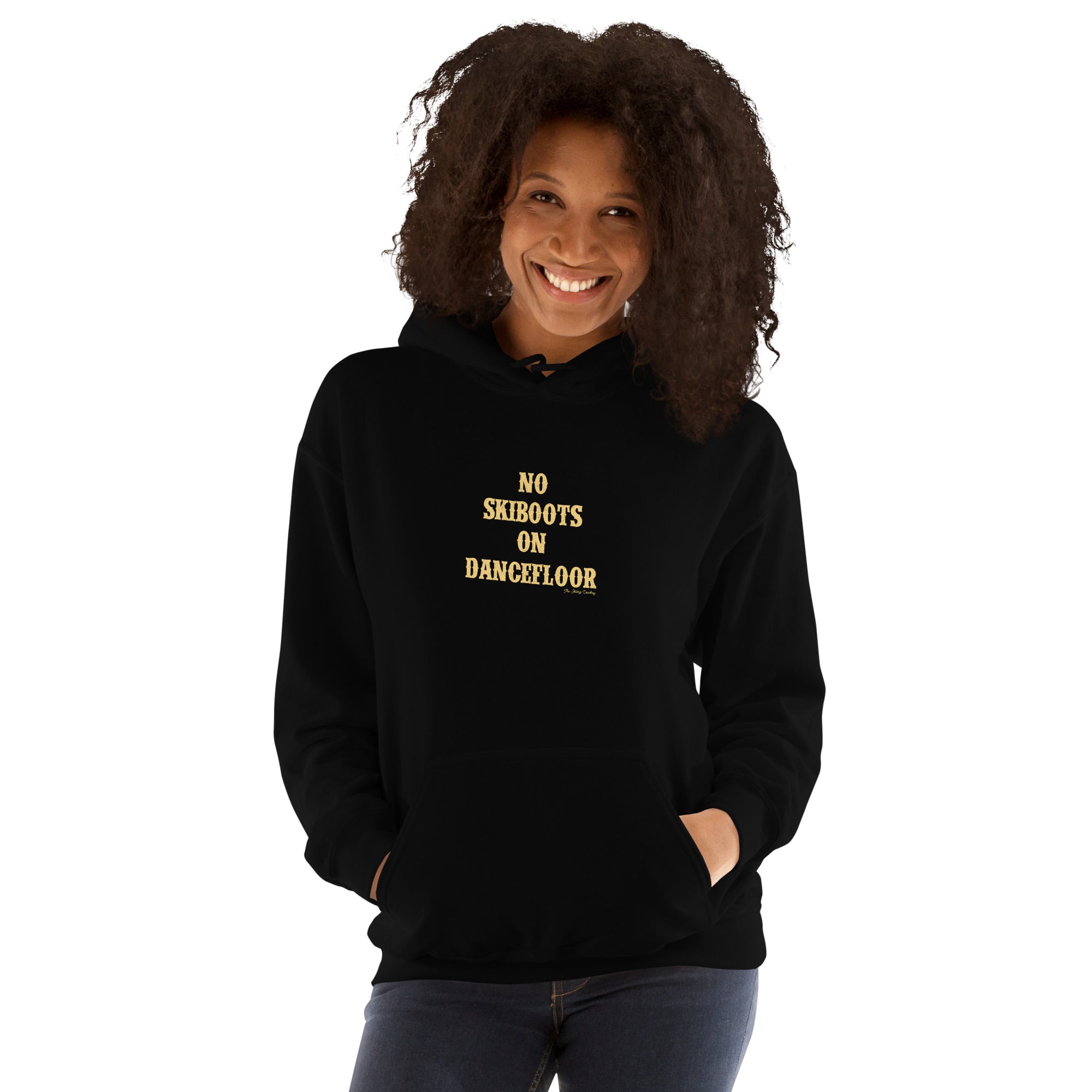 Unisex Hoodie No Skiboots on Dancefloor on dark colors