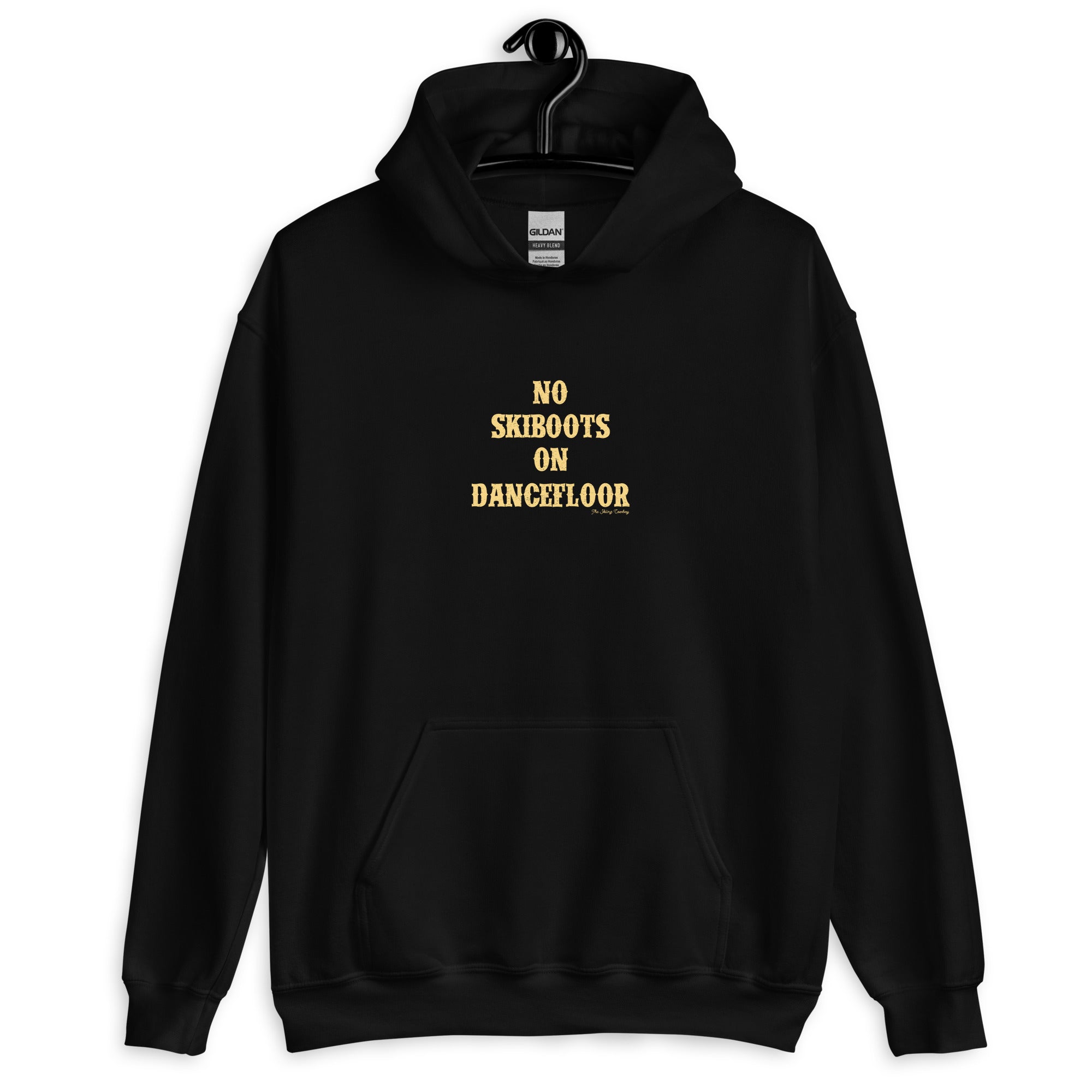 Unisex Hoodie No Skiboots on Dancefloor on dark colors