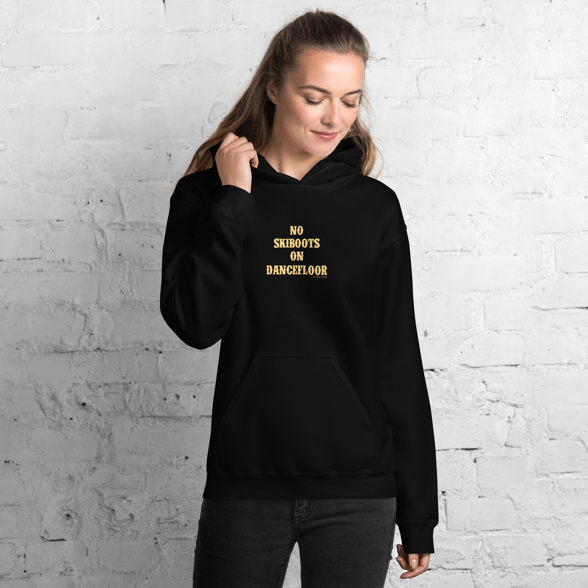Unisex Hoodie No Skiboots on Dancefloor on dark colors
