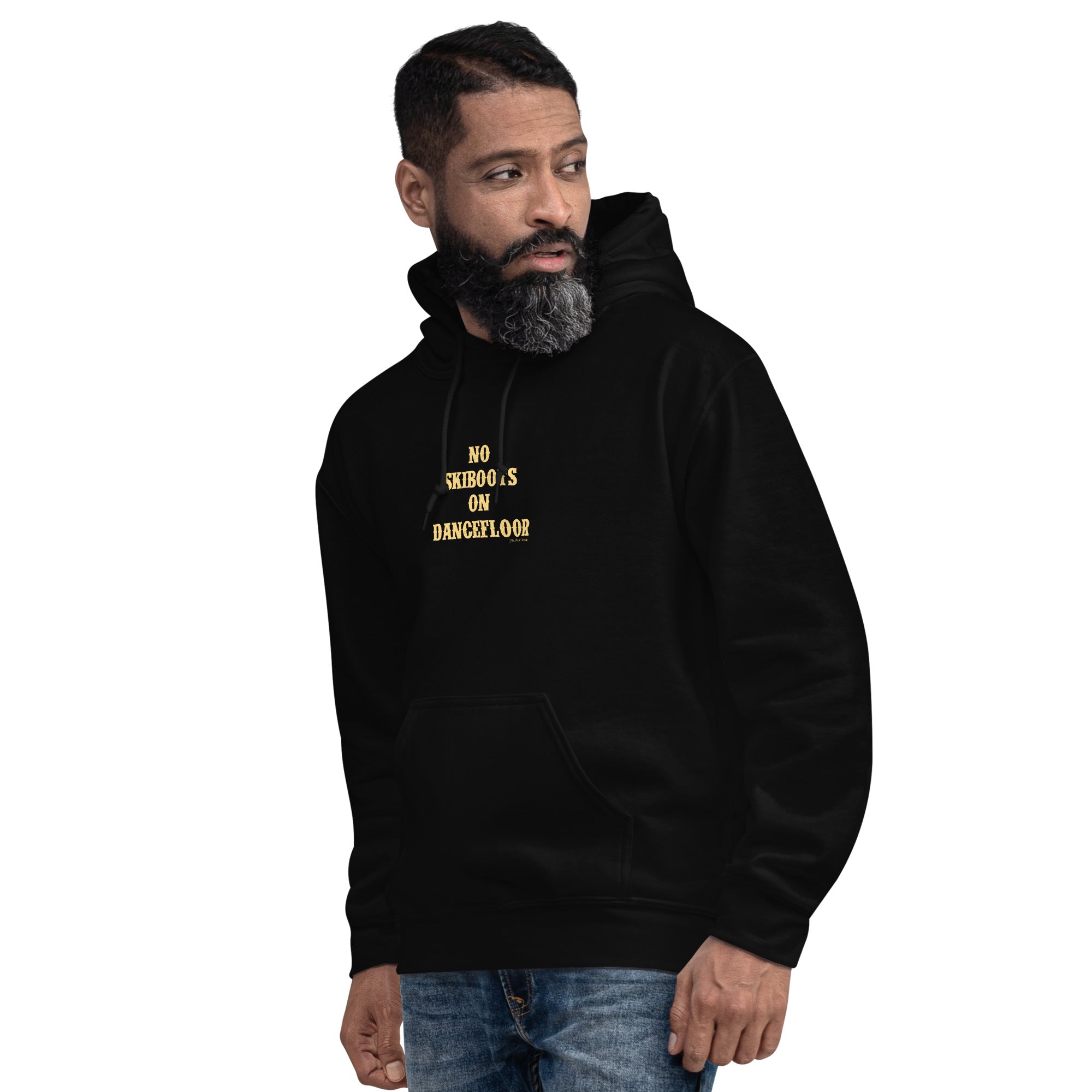 Unisex Hoodie No Skiboots on Dancefloor on dark colors