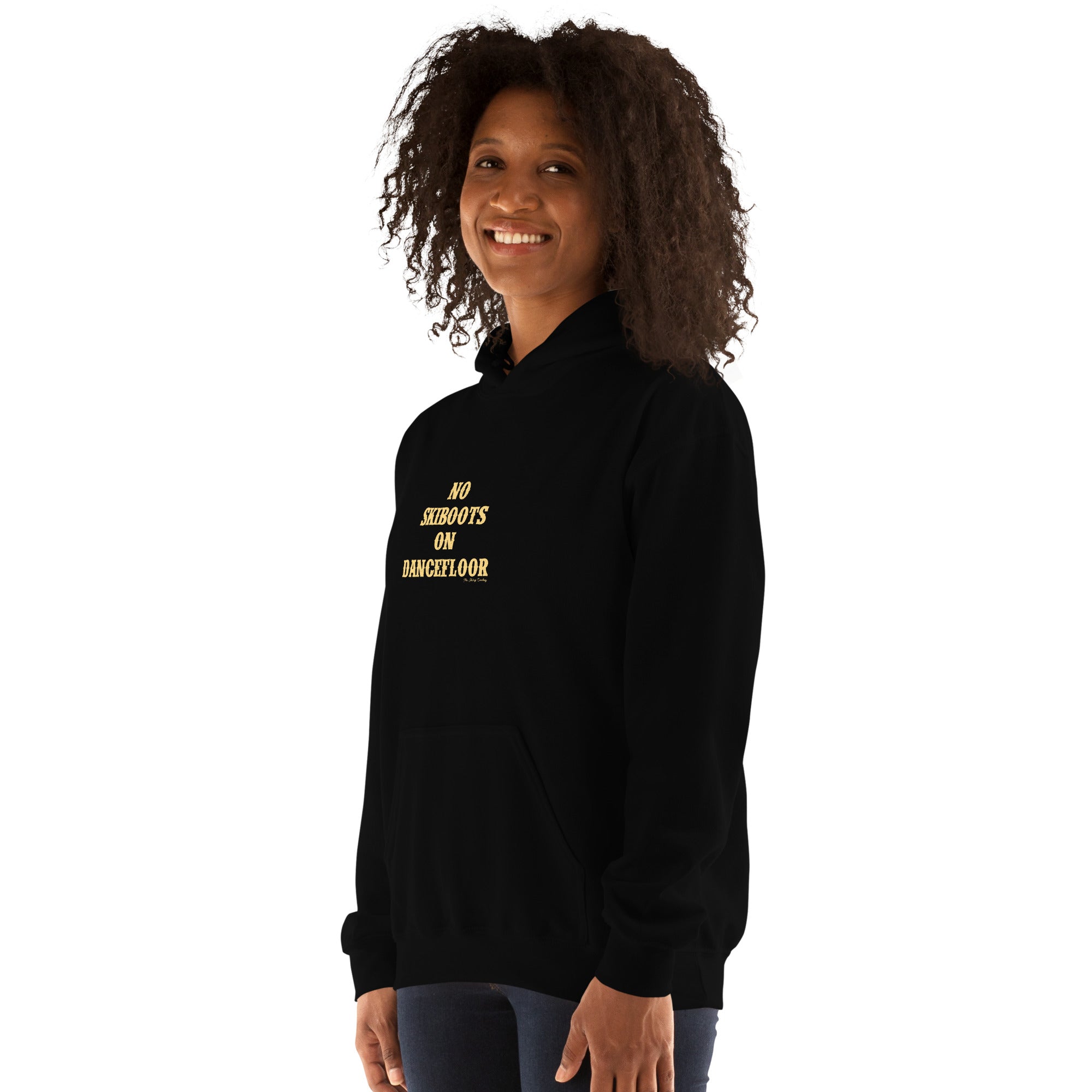 Unisex Hoodie No Skiboots on Dancefloor on dark colors