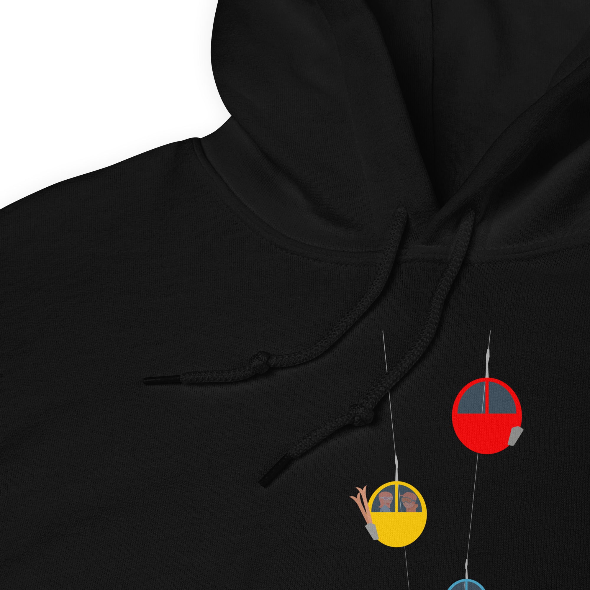 Sweat à capuche d'hiver unisexe Gondolas in the mist (face & dos)