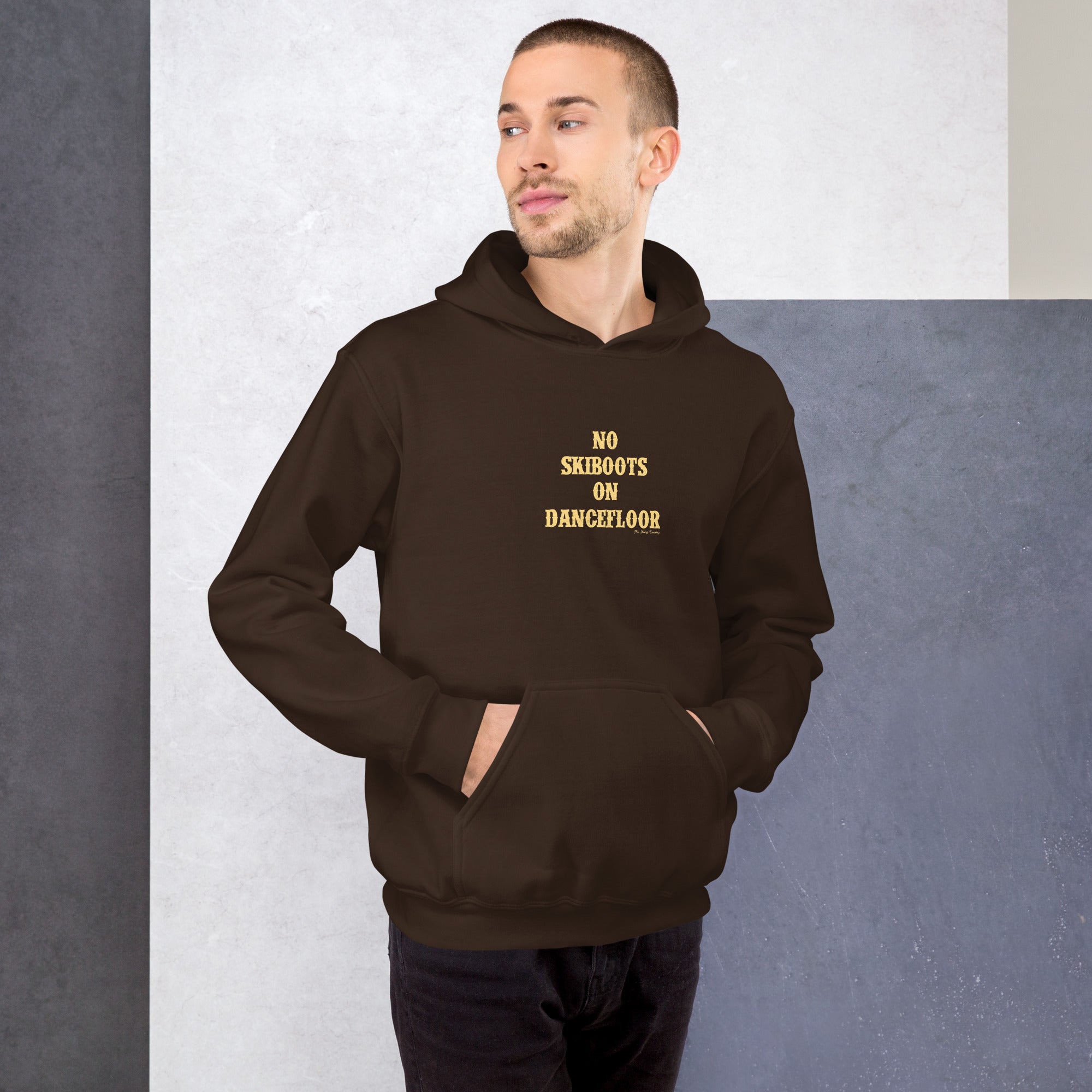 Unisex Hoodie No Skiboots on Dancefloor on dark colors
