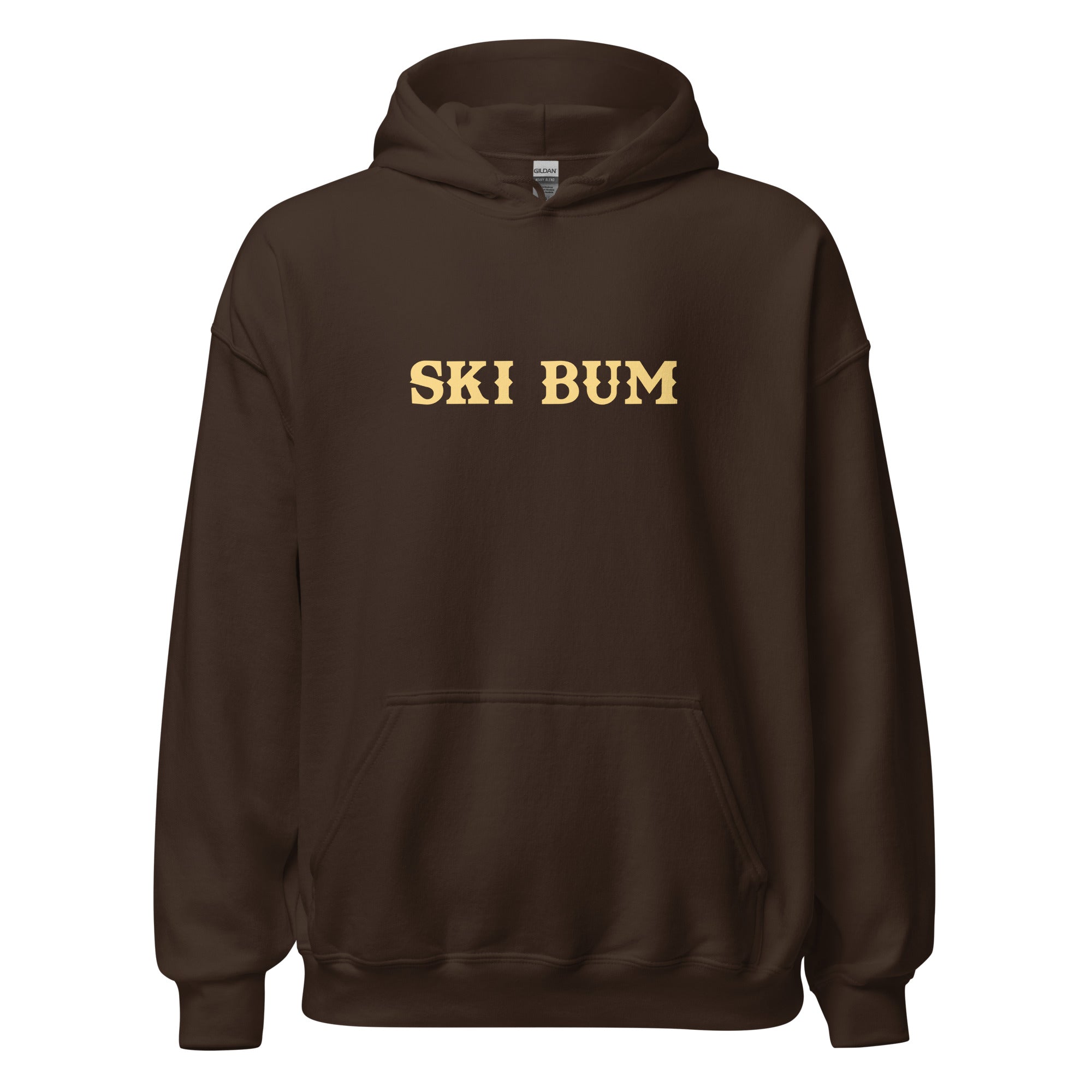 Unisex Hoodie Ski Bum on dark colors