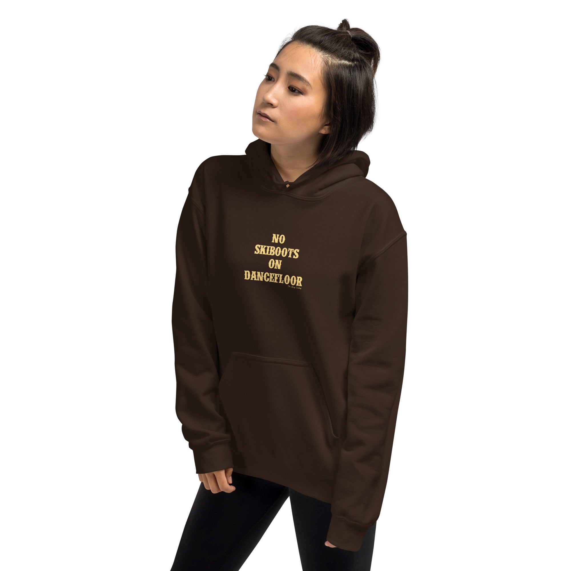 Unisex Hoodie No Skiboots on Dancefloor on dark colors
