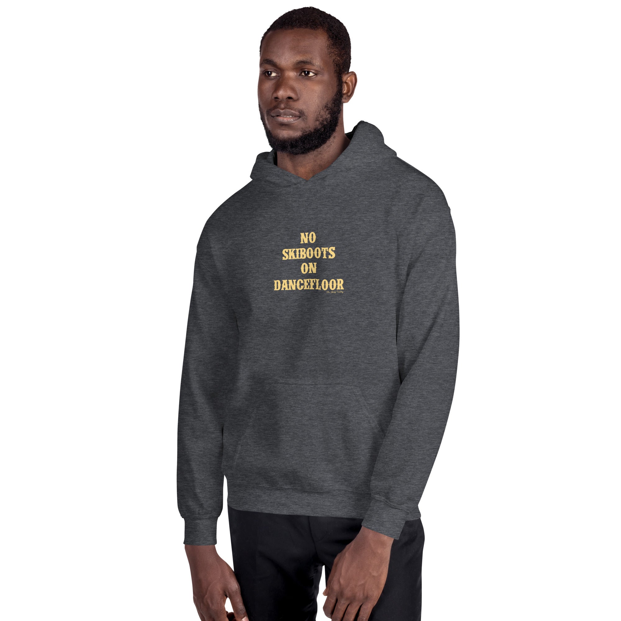 Unisex Hoodie No Skiboots on Dancefloor on dark colors