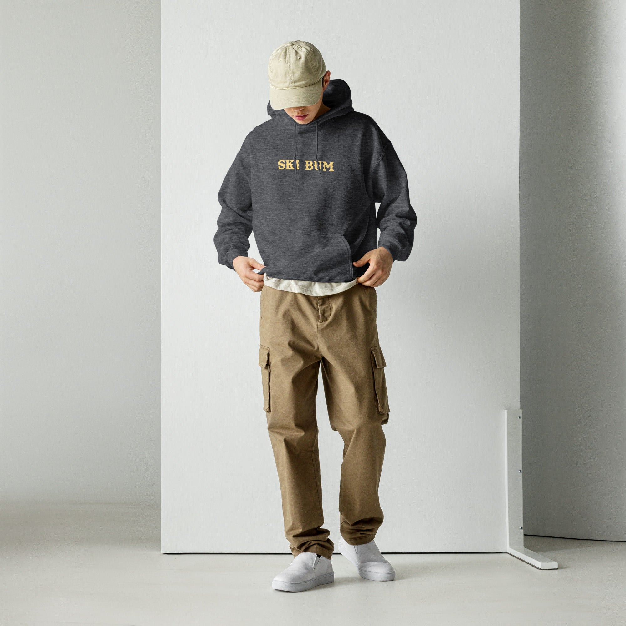 Unisex Hoodie Ski Bum on dark colors
