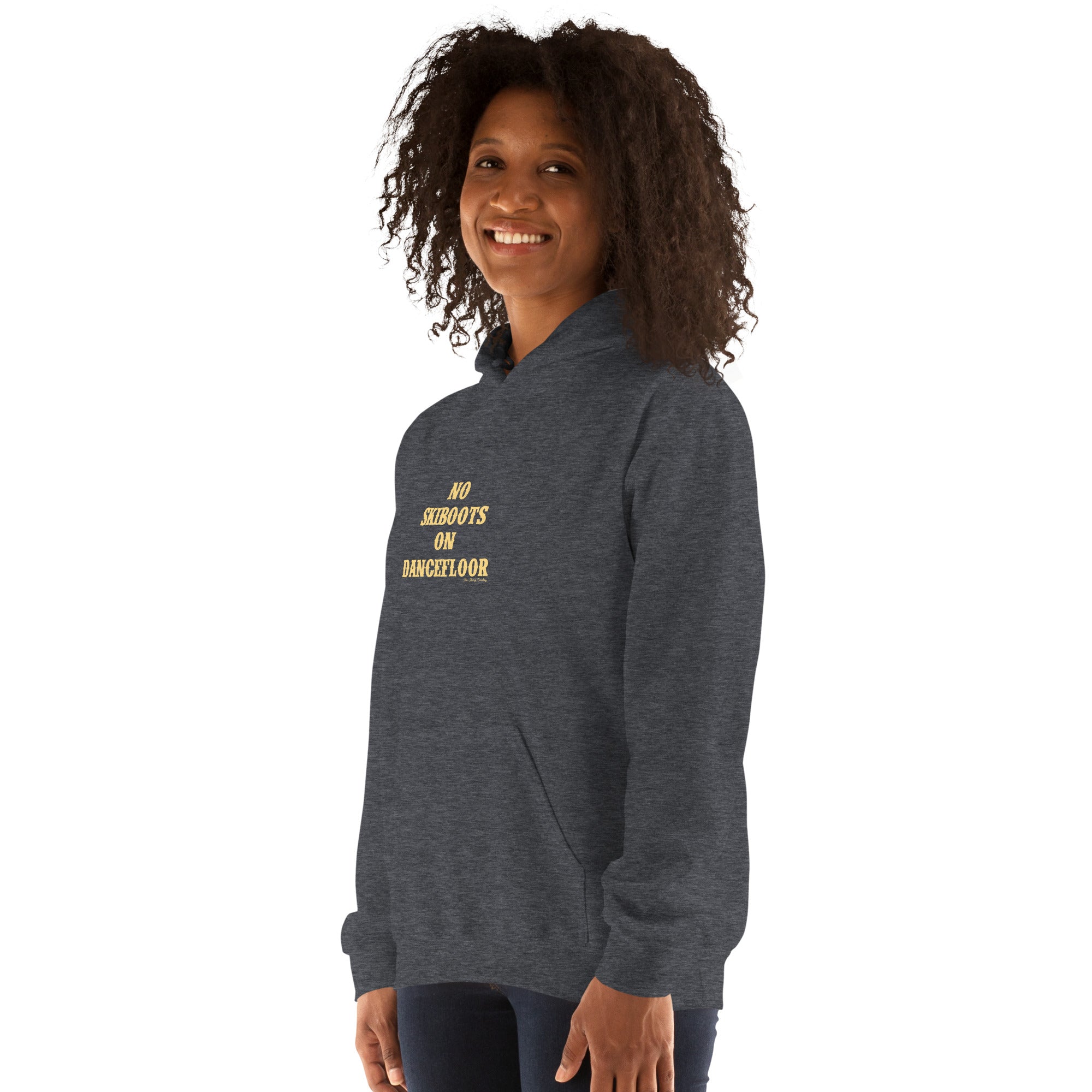 Unisex Hoodie No Skiboots on Dancefloor on dark colors