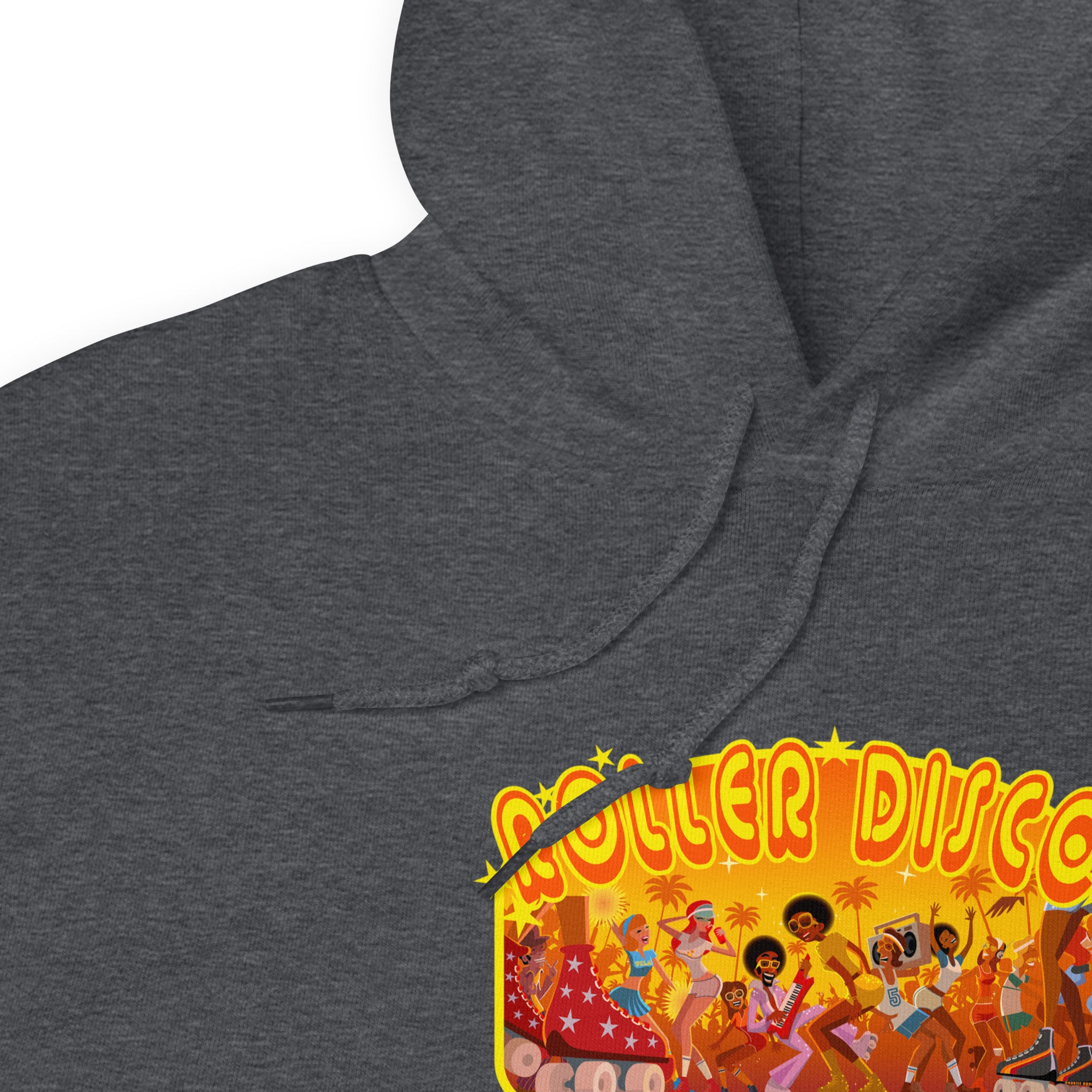 Sweat à capuche d'hiver unisexe Roller Disco 1975 sur fond sombre