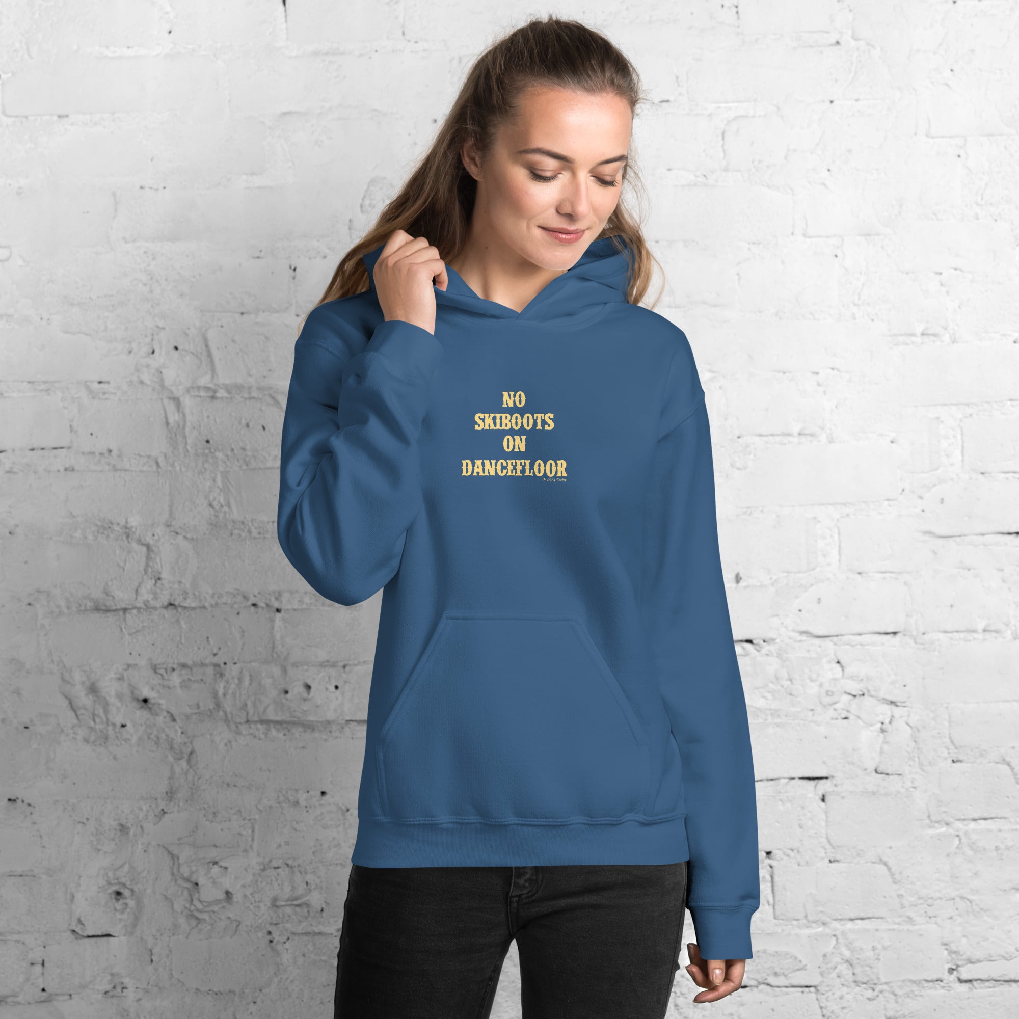 Unisex Hoodie No Skiboots on Dancefloor on dark colors