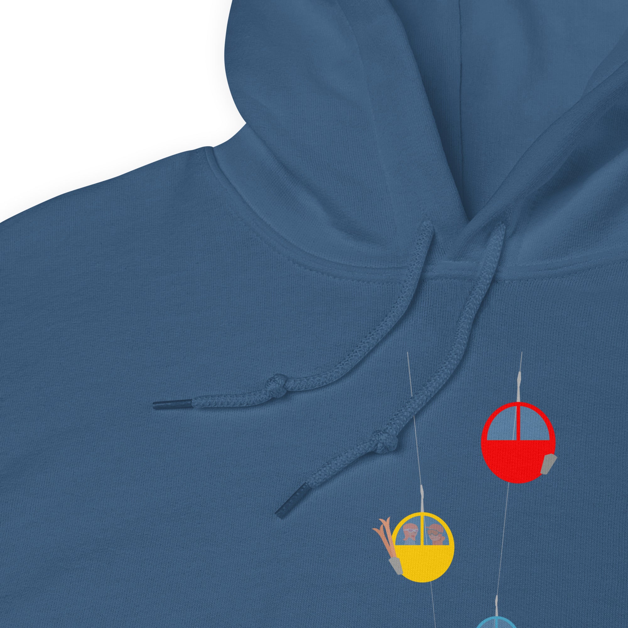 Sweat à capuche d'hiver unisexe Gondolas in the mist (face & dos)