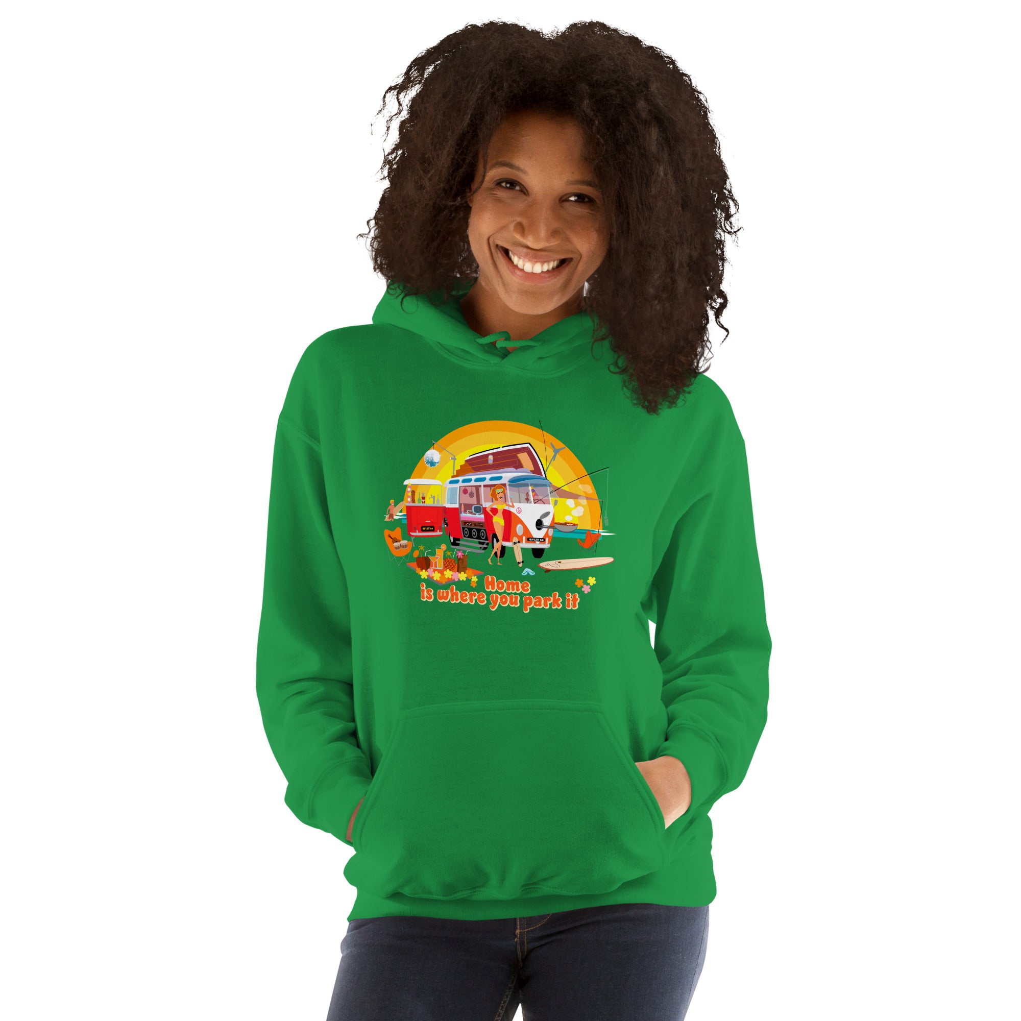 Unisex Hoodie Ultra Combi: Home is where you park it on bright colors