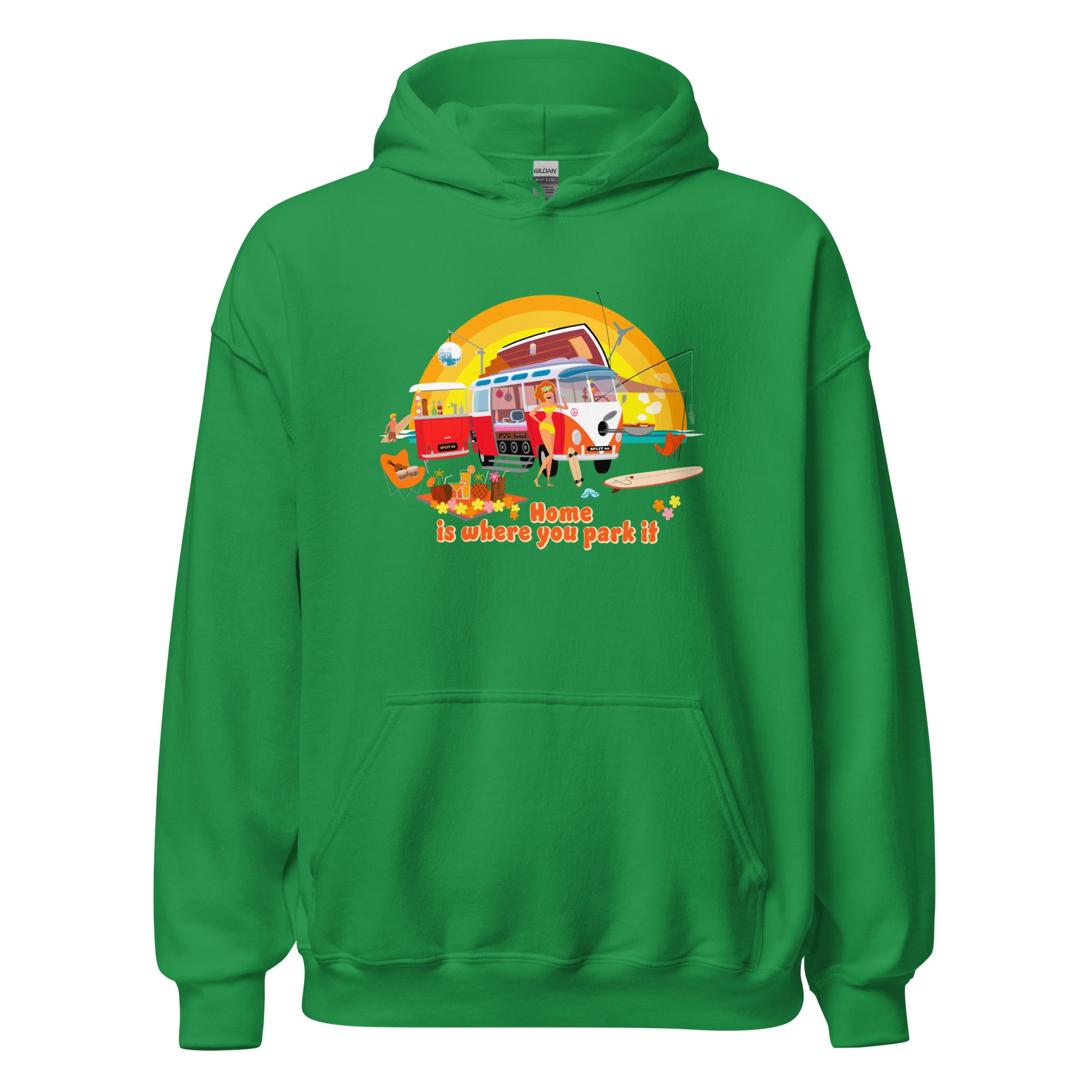 Unisex Hoodie Ultra Combi: Home is where you park it on bright colors