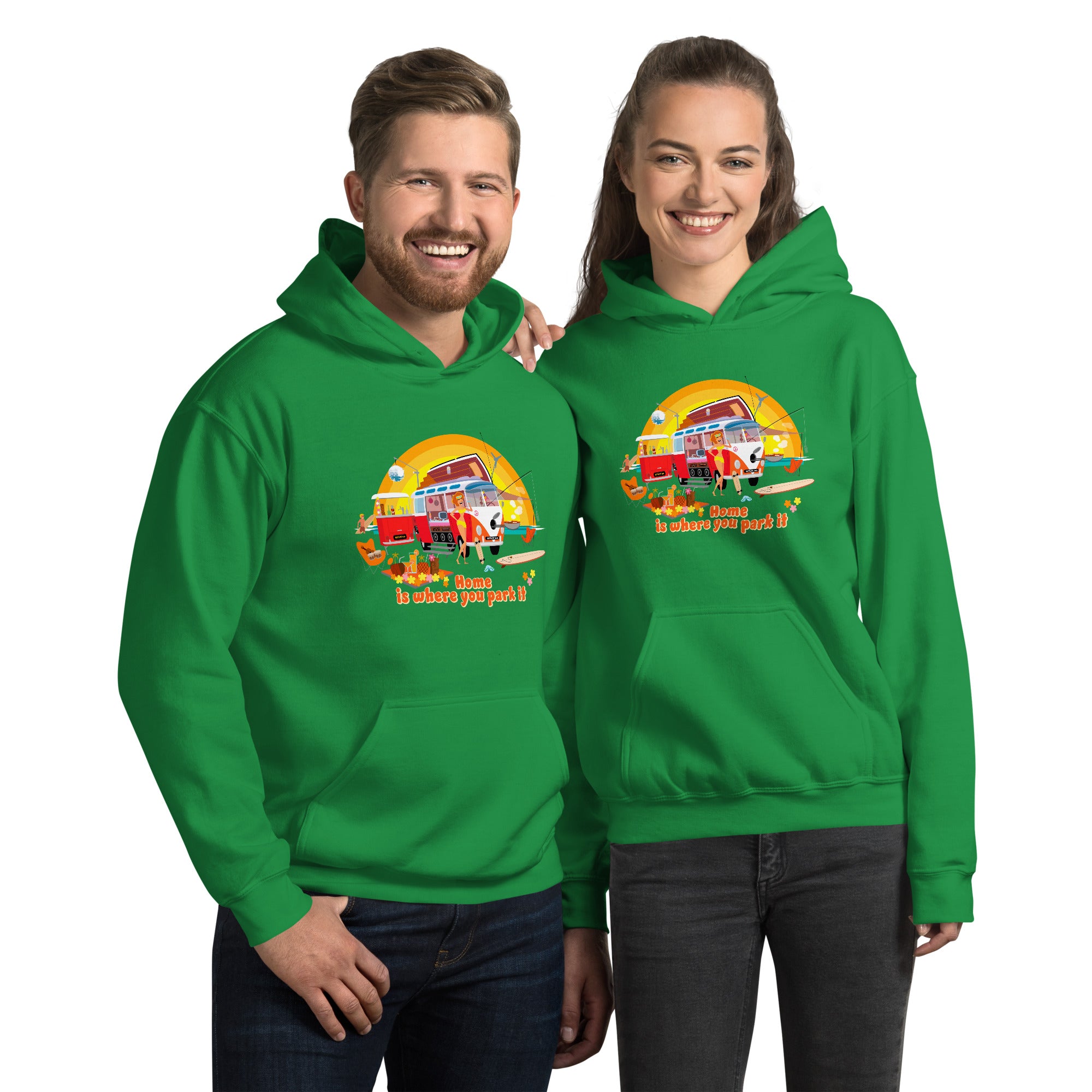 Unisex Hoodie Ultra Combi: Home is where you park it on bright colors