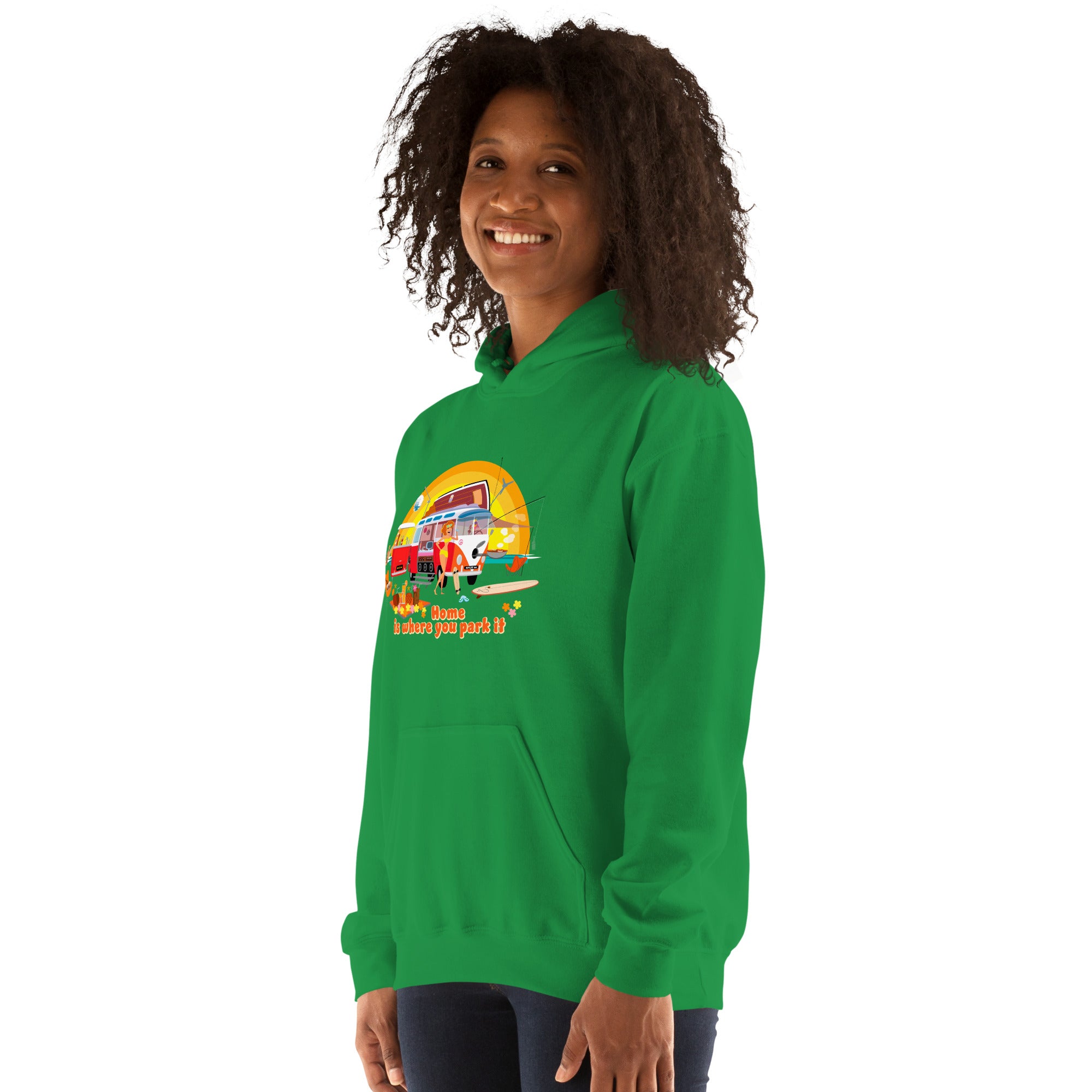 Unisex Hoodie Ultra Combi: Home is where you park it on bright colors