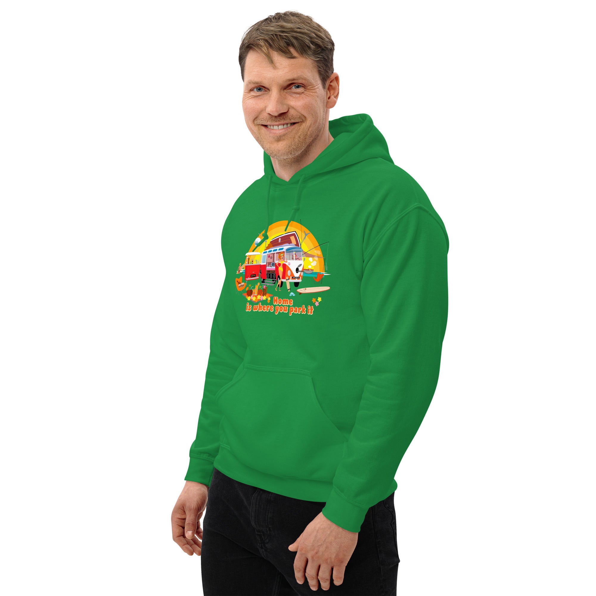 Unisex Hoodie Ultra Combi: Home is where you park it on bright colors