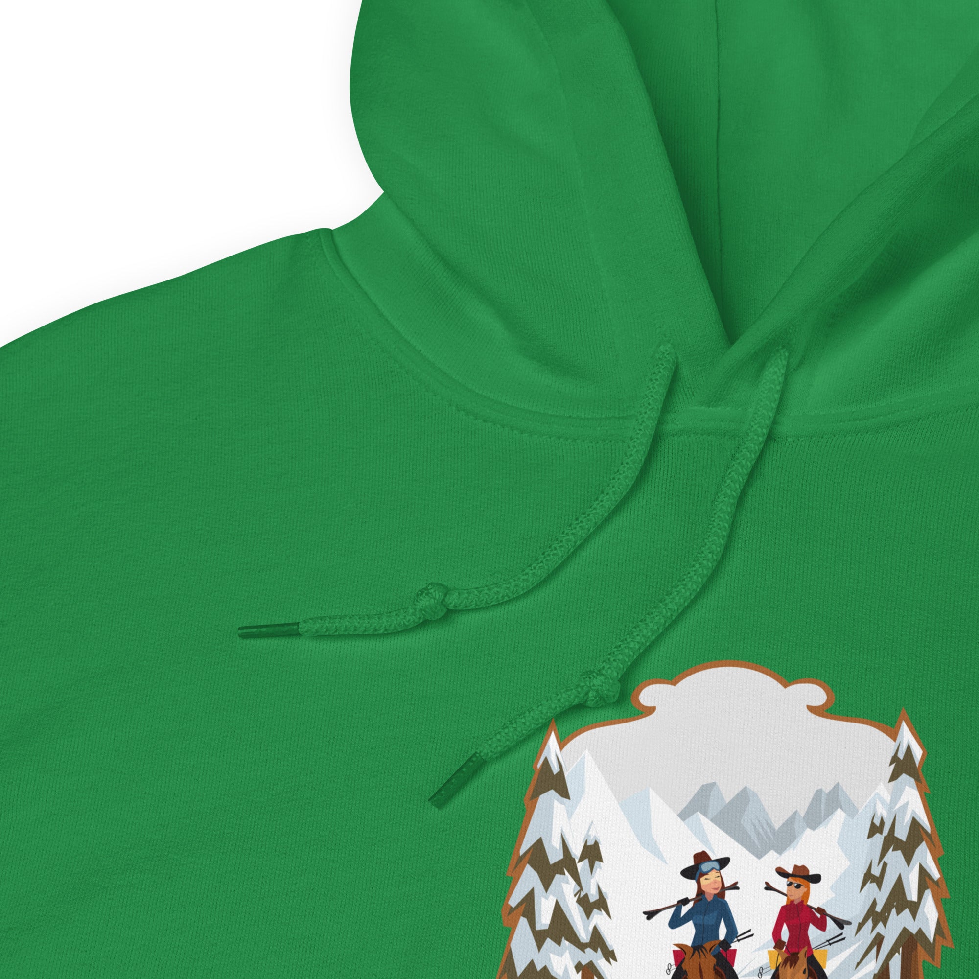 Sweat à capuche d'hiver unisexe The Skiing Cowgirl sur couleurs vives